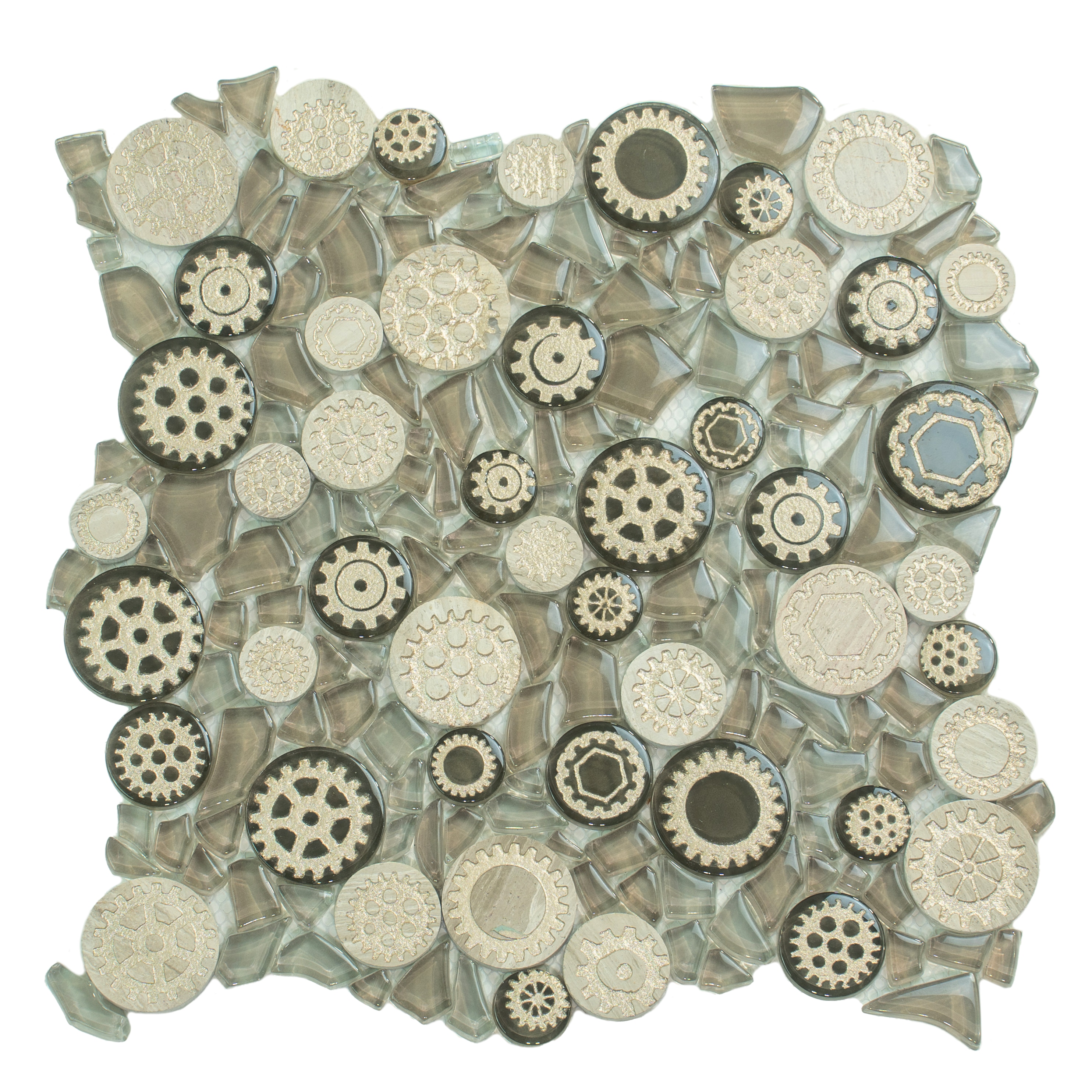 Apollo Tile Nirvana Brown 12-in x 12-in Glossy Glass Circular Patterned Wall Tile (4.67-sq. ft/ Carton)