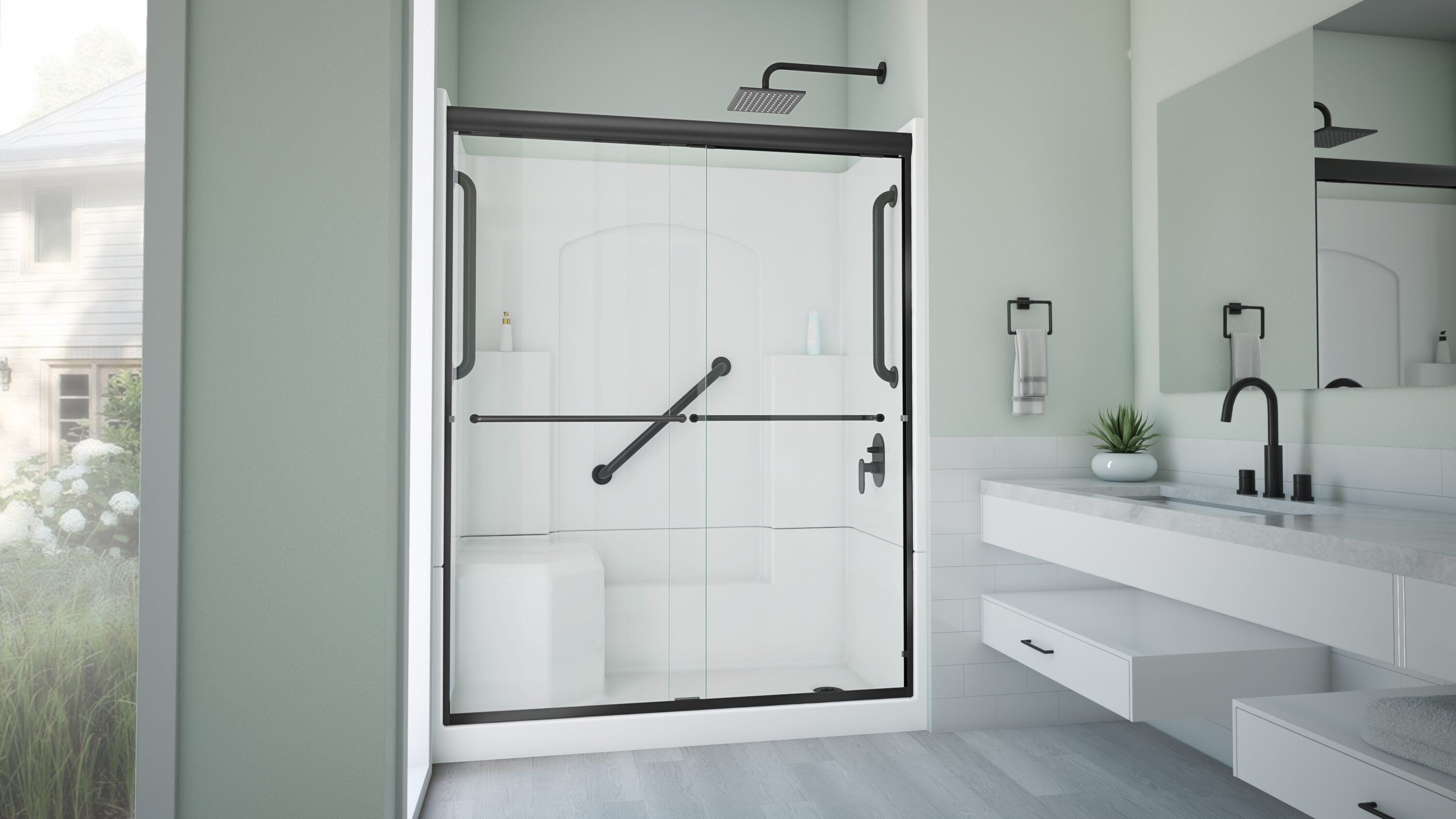 Laurel Mountain L3260SH1S4PLWM1 Alcove-Shower-Kit - View #9