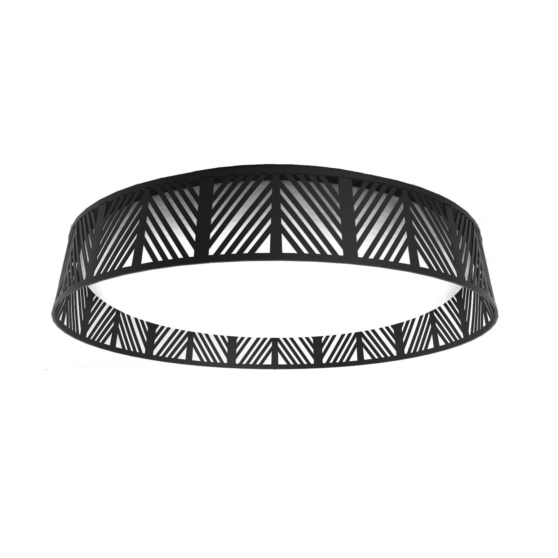allen + roth FL1345-BLK-18LFC-R Makia 5 CCT 1 -Light 17.5-in Matte Black Integrated LED Flush Mount Light
