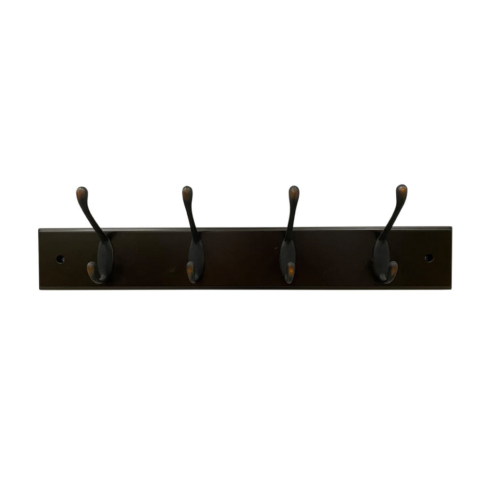 Style Selections 4-Hook 18.11-in x 2.76-in H Espresso Decorative