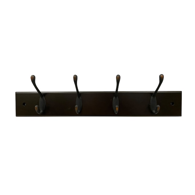 Style Selections 4-Hook 18.11-in x 2.76-in H Espresso Decorative Wall Hook  (35-lb Capacity) in the Decorative Wall Hooks department at