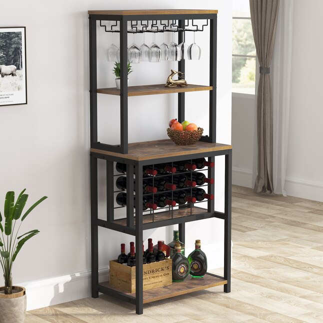 Wood Wine Rack In The Storage, Wooden Wine Cabinet With Doors And Windows
