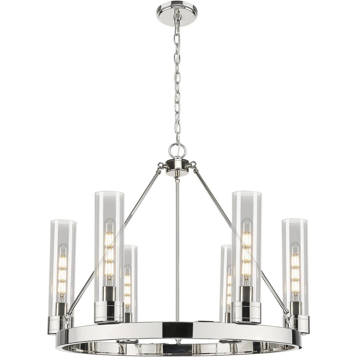 Innovations Lighting -  617-6CR-PN-G617-11SM Boreas Chandelier Polished Nickel