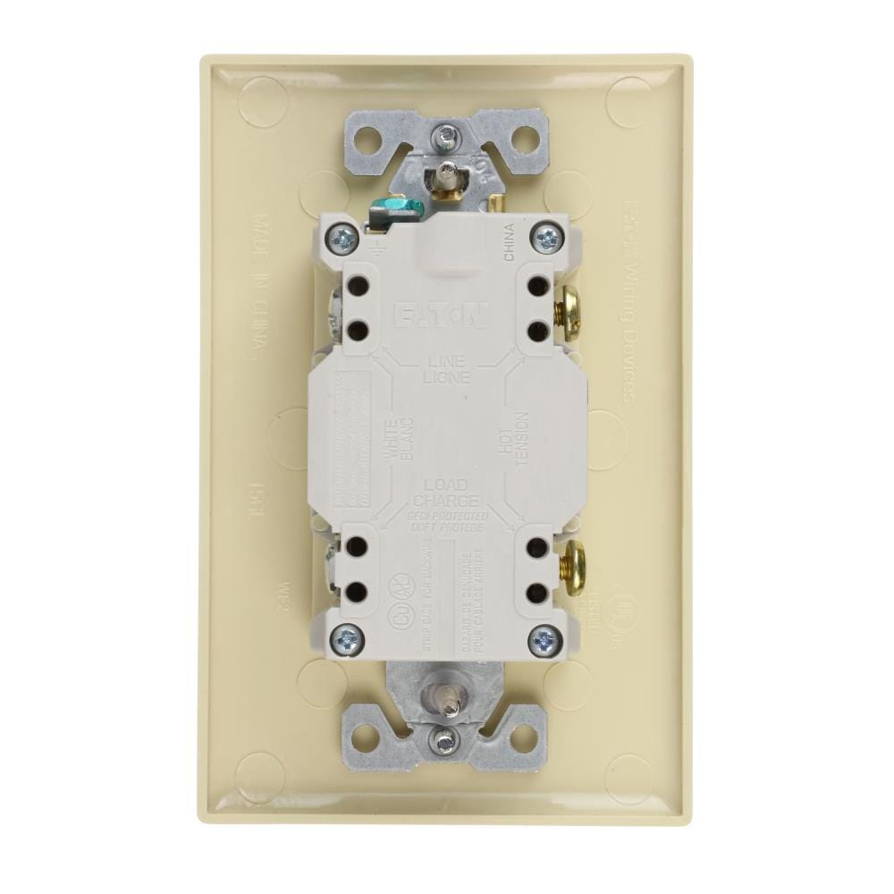 Eaton 15 Amp 125 Volt Tamper Resistant Gfci Residential Decorator Outlet Ivory 3 Pack At 