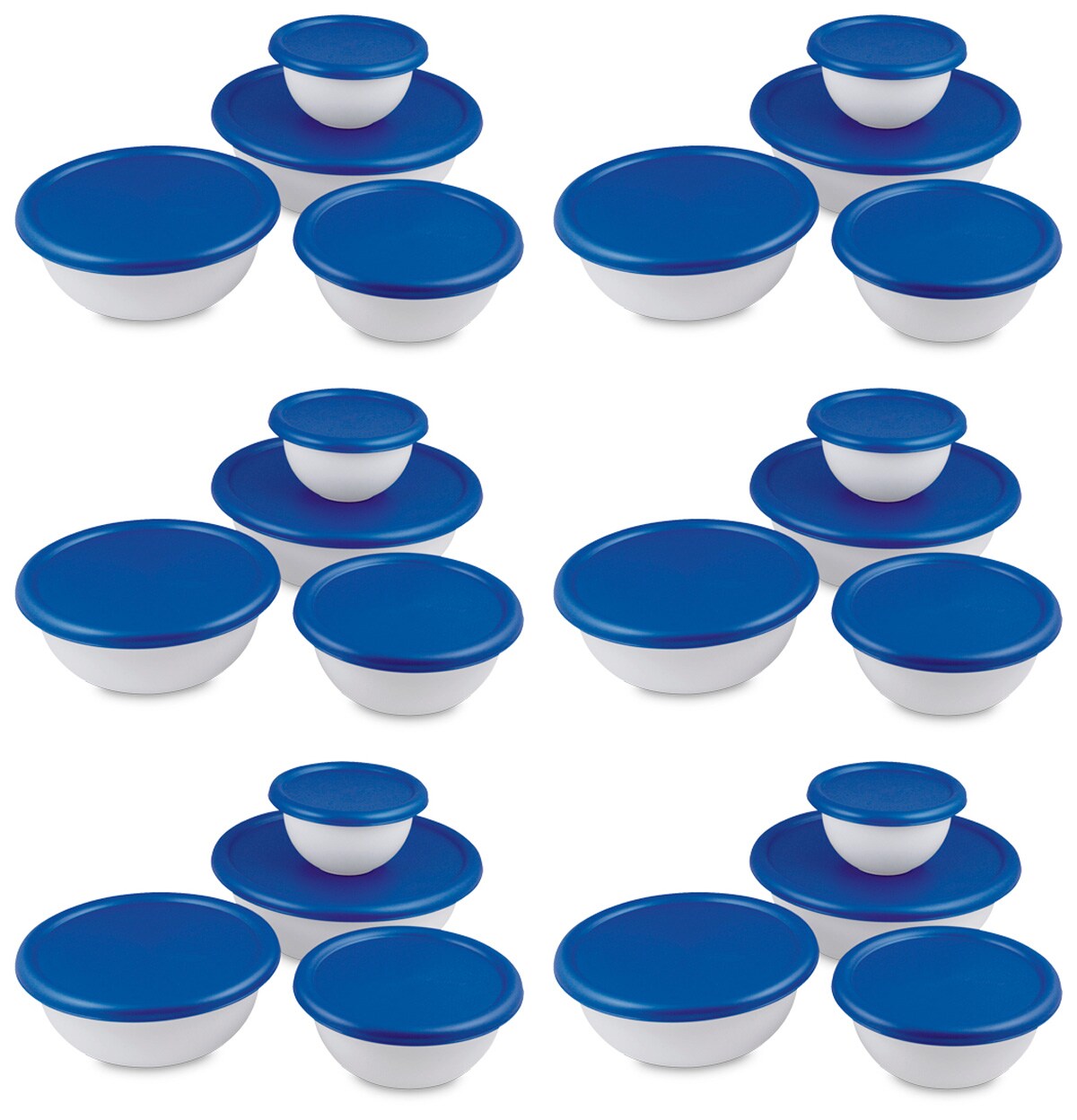 Sterilite Corporation Sterilite 6-Piece Blue Mixing Bowl Set with