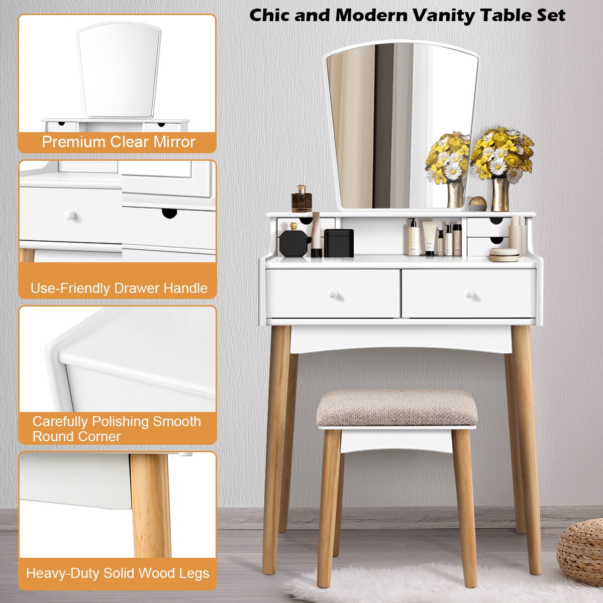 Costway HW61700 Bedroom-Vanities - View #7
