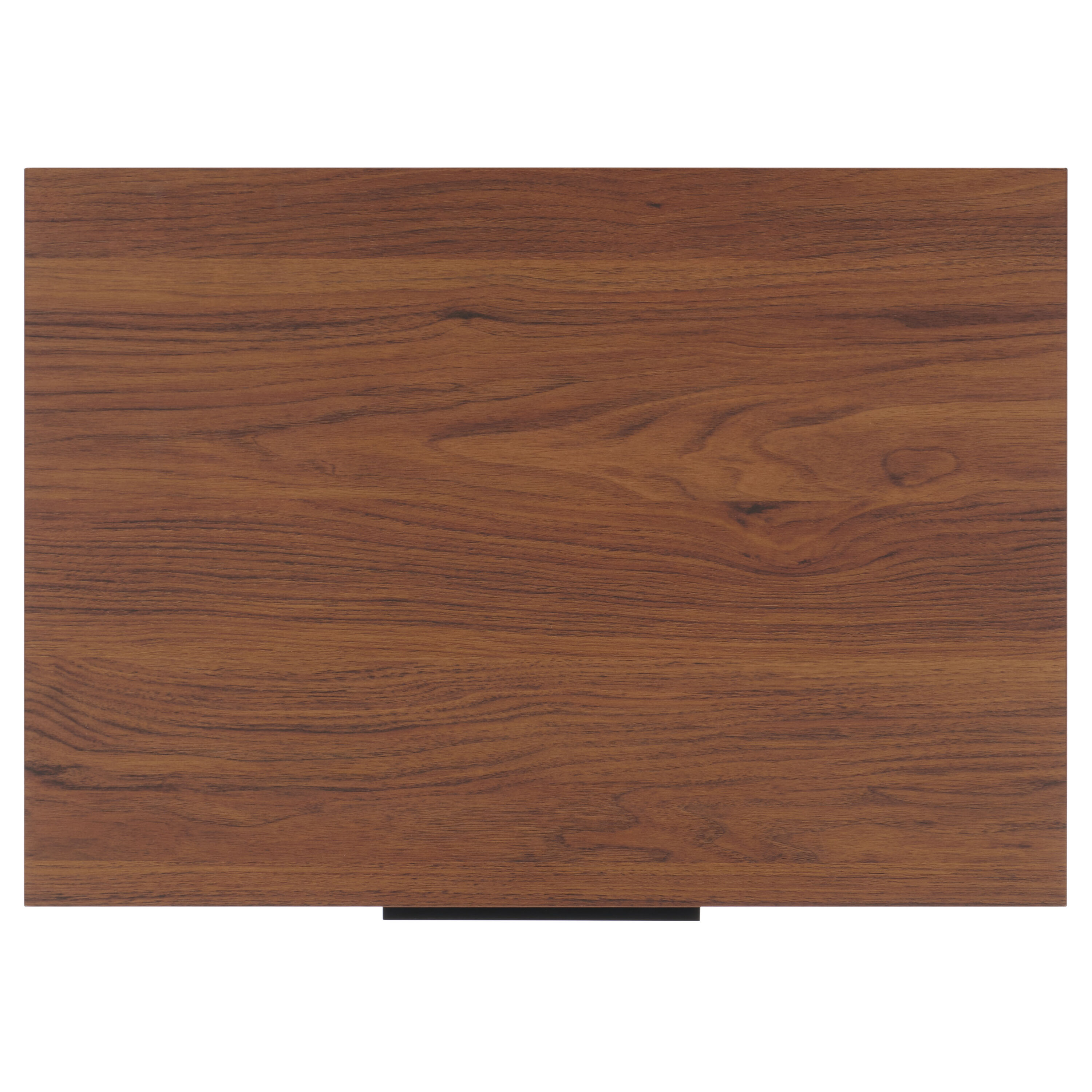 Walnut and Black Modern 2 Drawer Nightstand with Fluted Detail