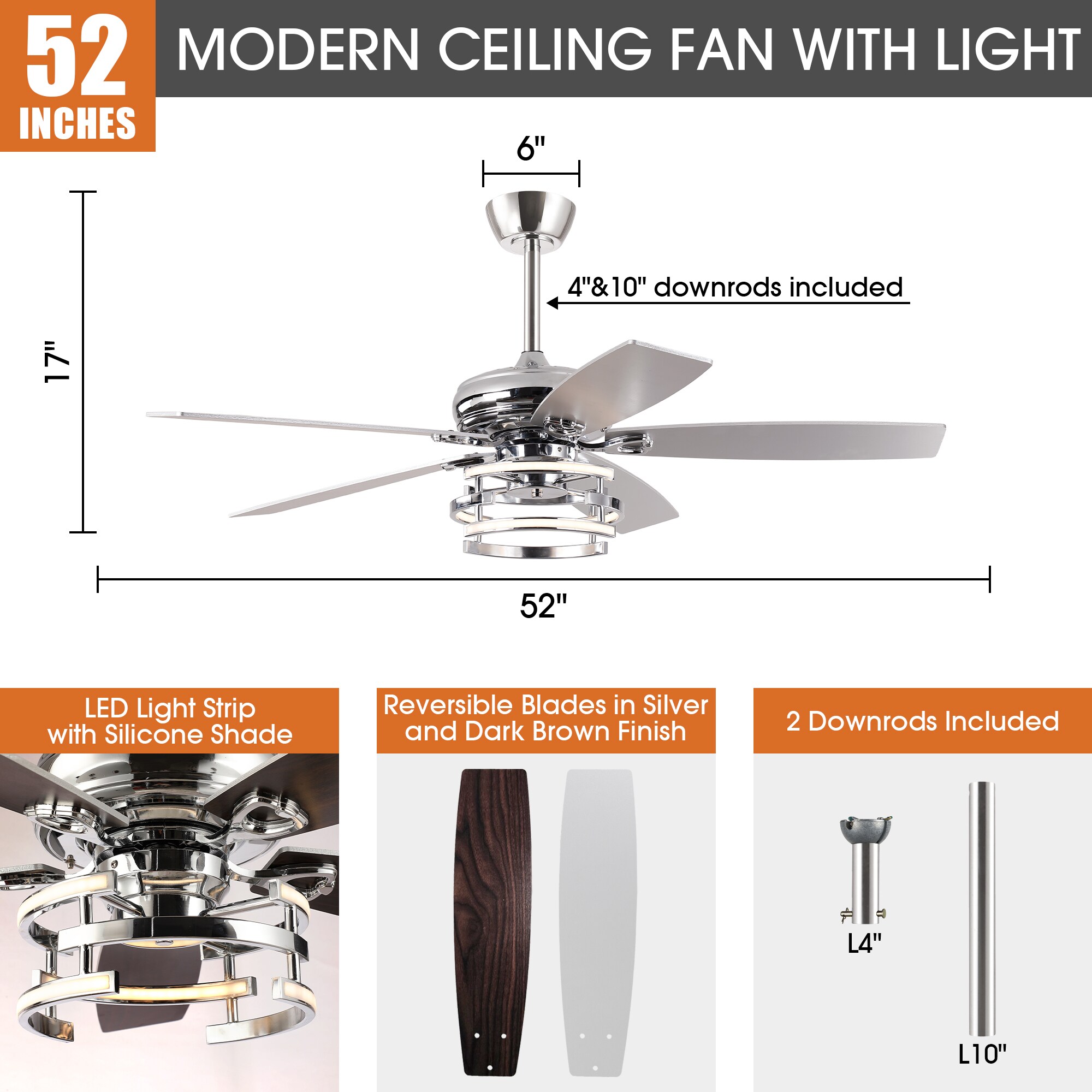 Parrot Uncle F6028CR Ceiling-Fans - View #6