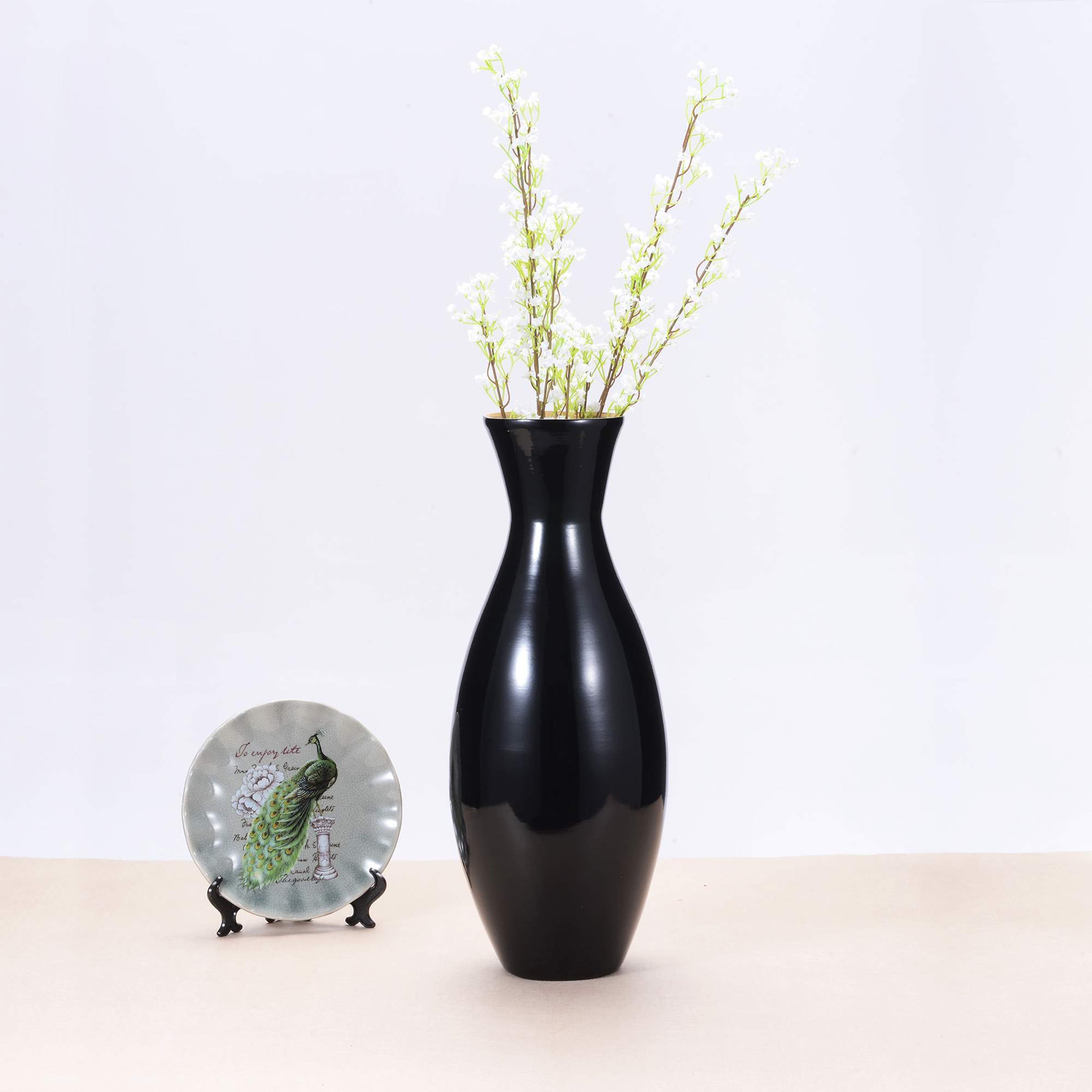Hastings Home 524893HOC Black Wood Modern Vase