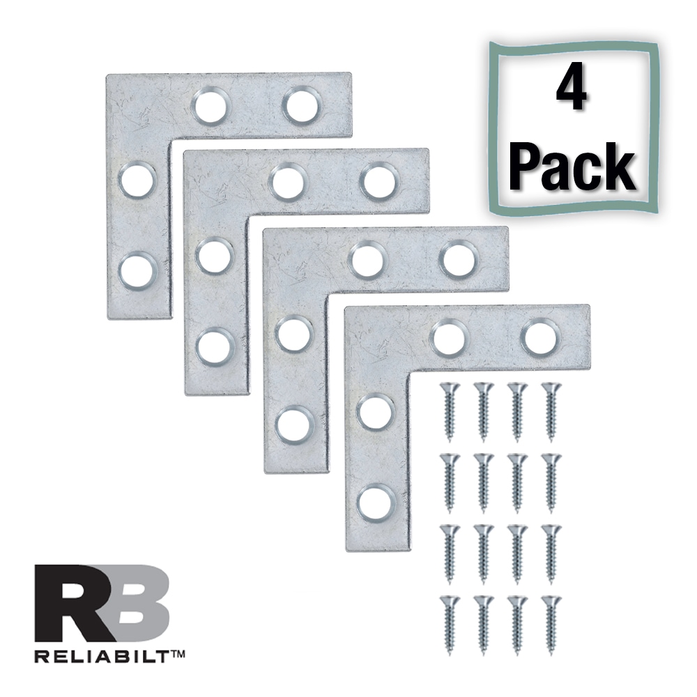 RELIABILT 605754 1.5-in x 0.5-in x 1.5-in Zinc-plated Steel Corner brace 4 -Pack
