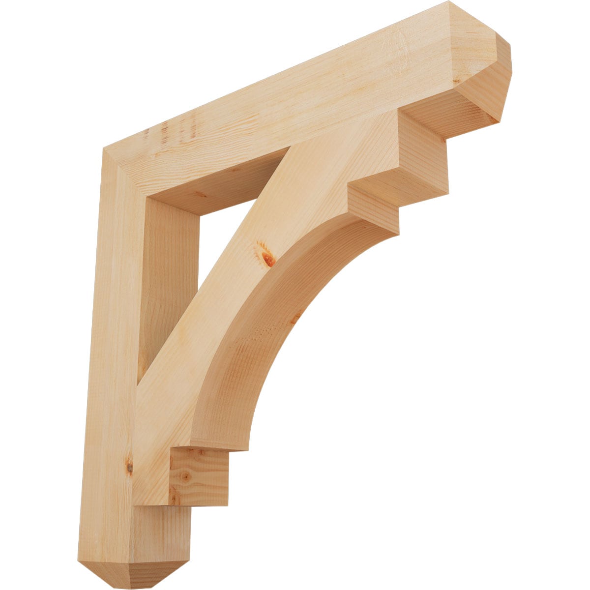 Ekena Millwork BKT06X36X36MRC04SDF Merced craftsman smooth 5-1/2-in x 36-in x 36-in Douglas fir Brown Wood Standard bracket