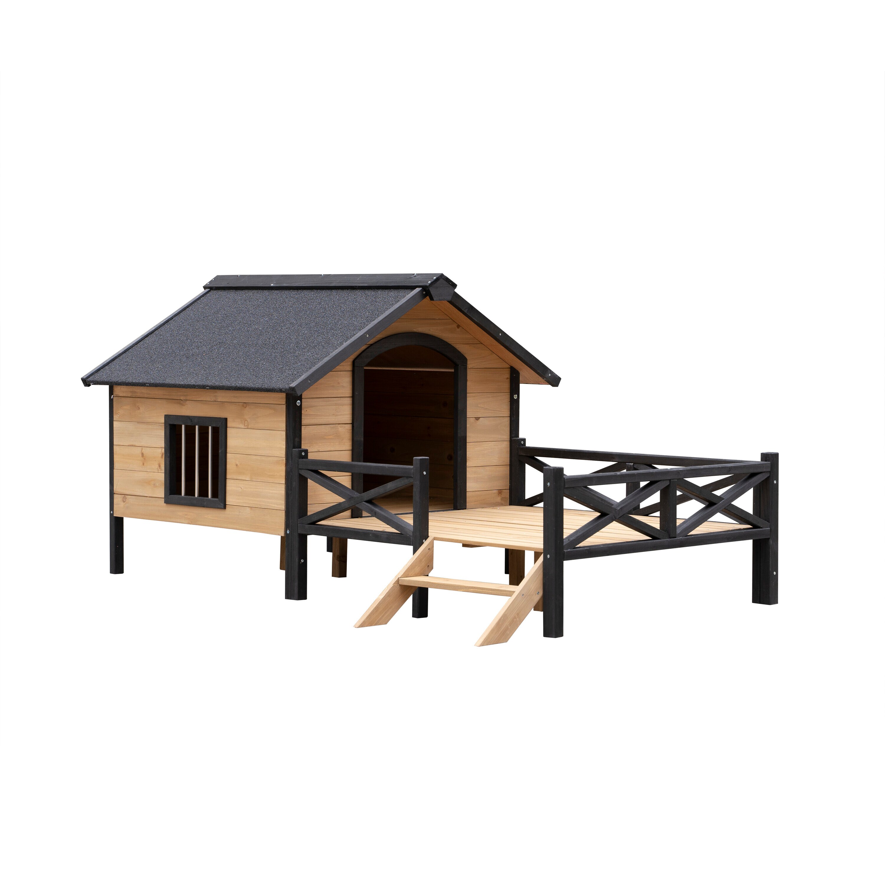 Mondawe MD-WF2825A Wood Indoor/Outdoor Medium Dog House
