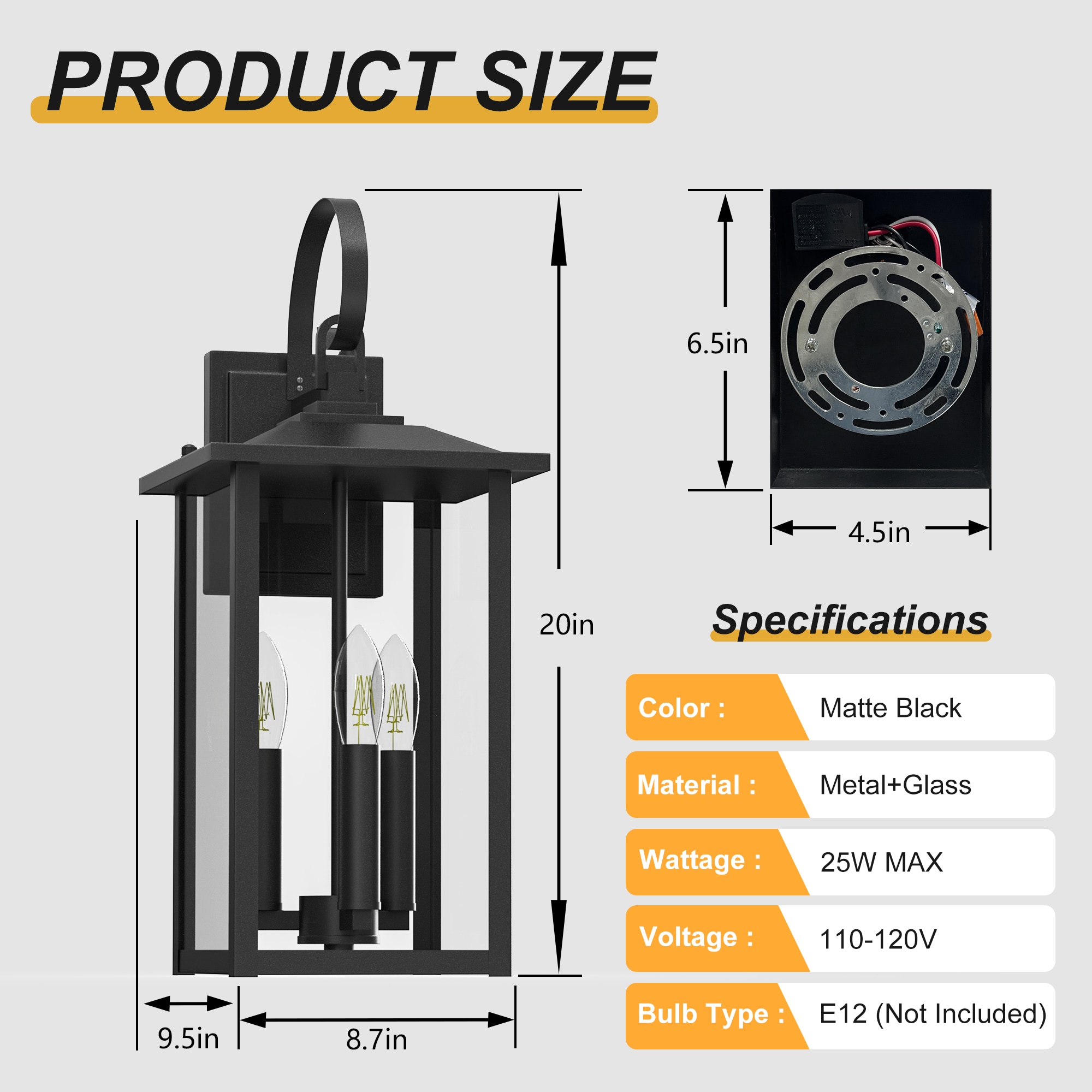 Maxax MX7004-W3BK Outdoor-Wall-Lighting - View #4