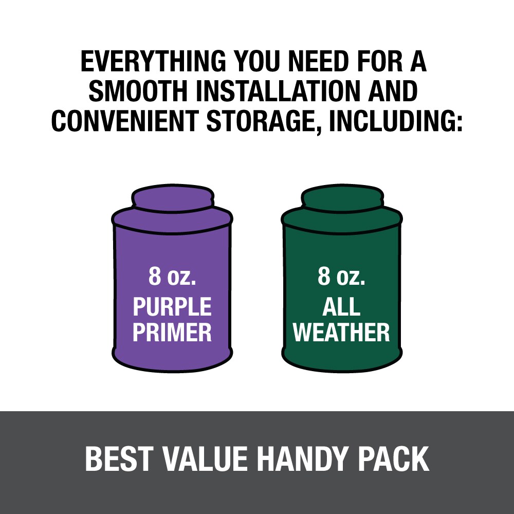 Oatey Handy Pack 8fl oz Purple and Clear Allweather PVC Cement and