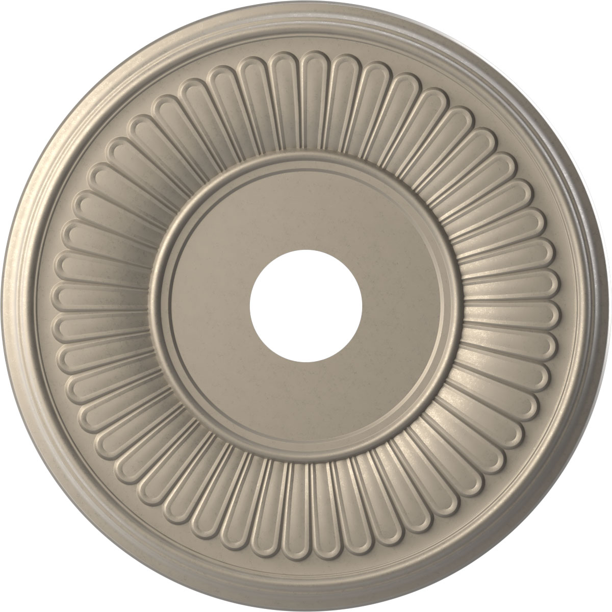 Ekena Millwork CMP19BECSV Berkshire Thermoformed 19-in W x 19-in L Painted Metallic Silver Metallic PVC Whole Ceiling Medallion