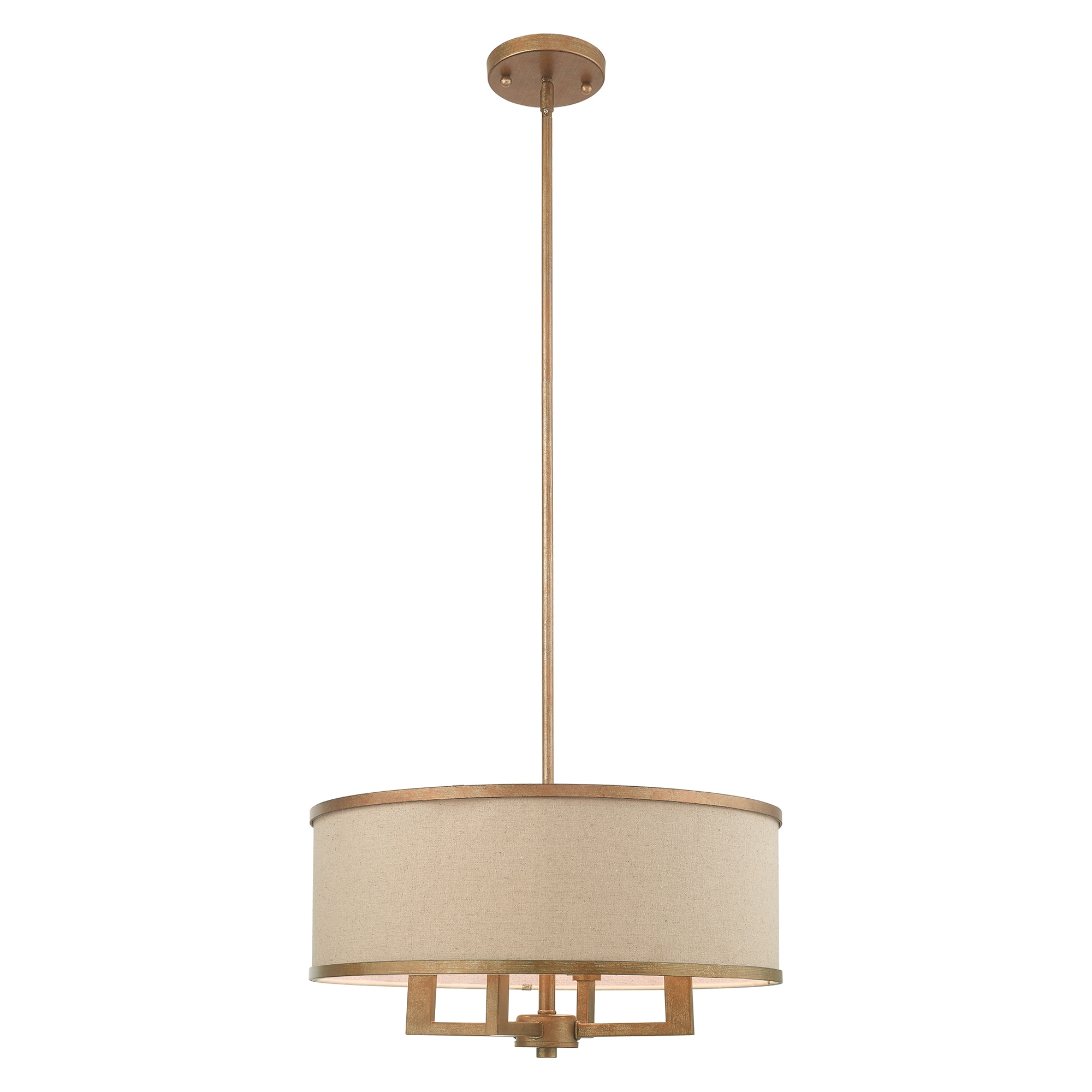 Livex Lighting 62613-48 Park Ridge 4 -Light Antique Gold Leaf Transitional Drum Medium Hanging Pendant light