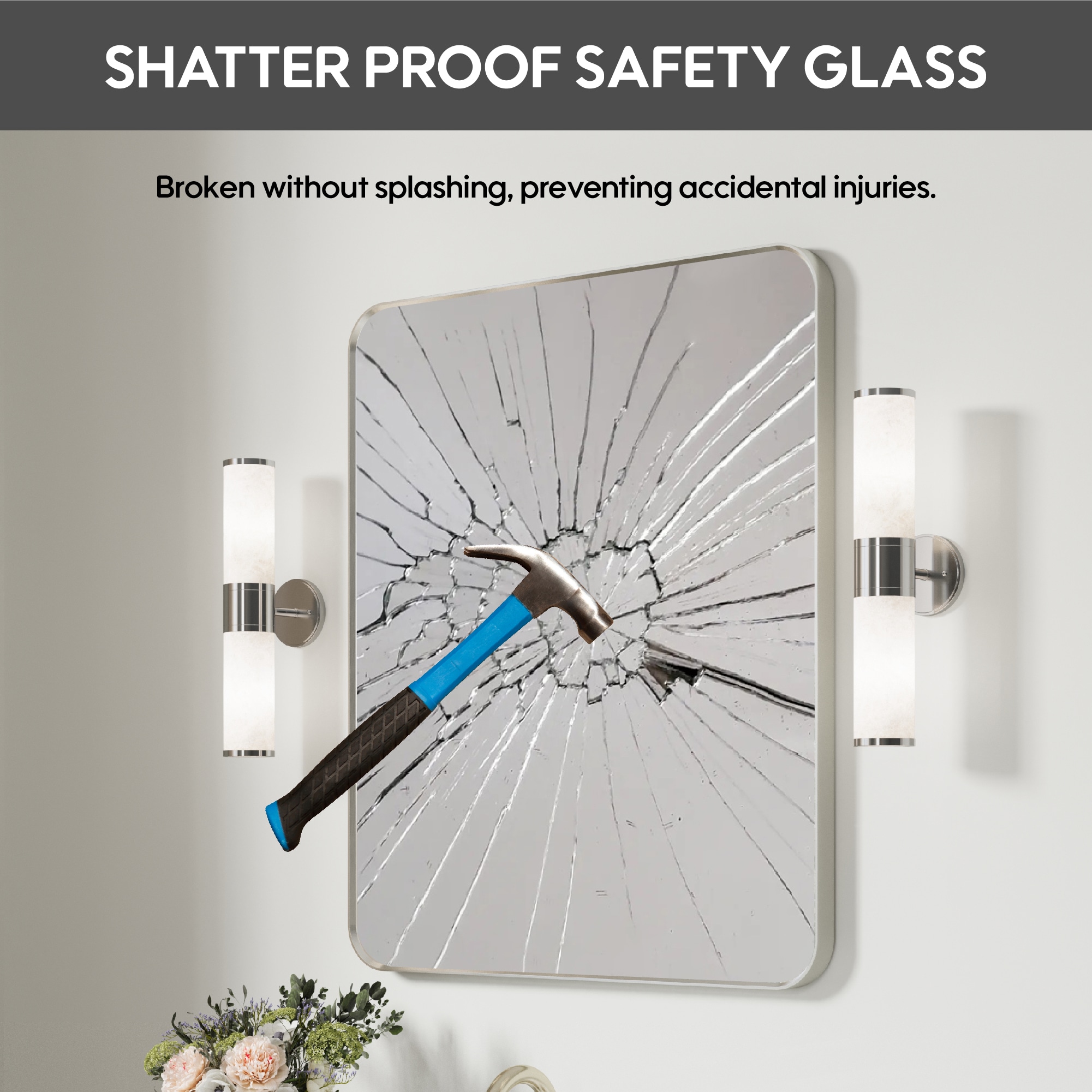 WELLFOR BTZ8038CA Framed-Bath-Mirrors - View #5