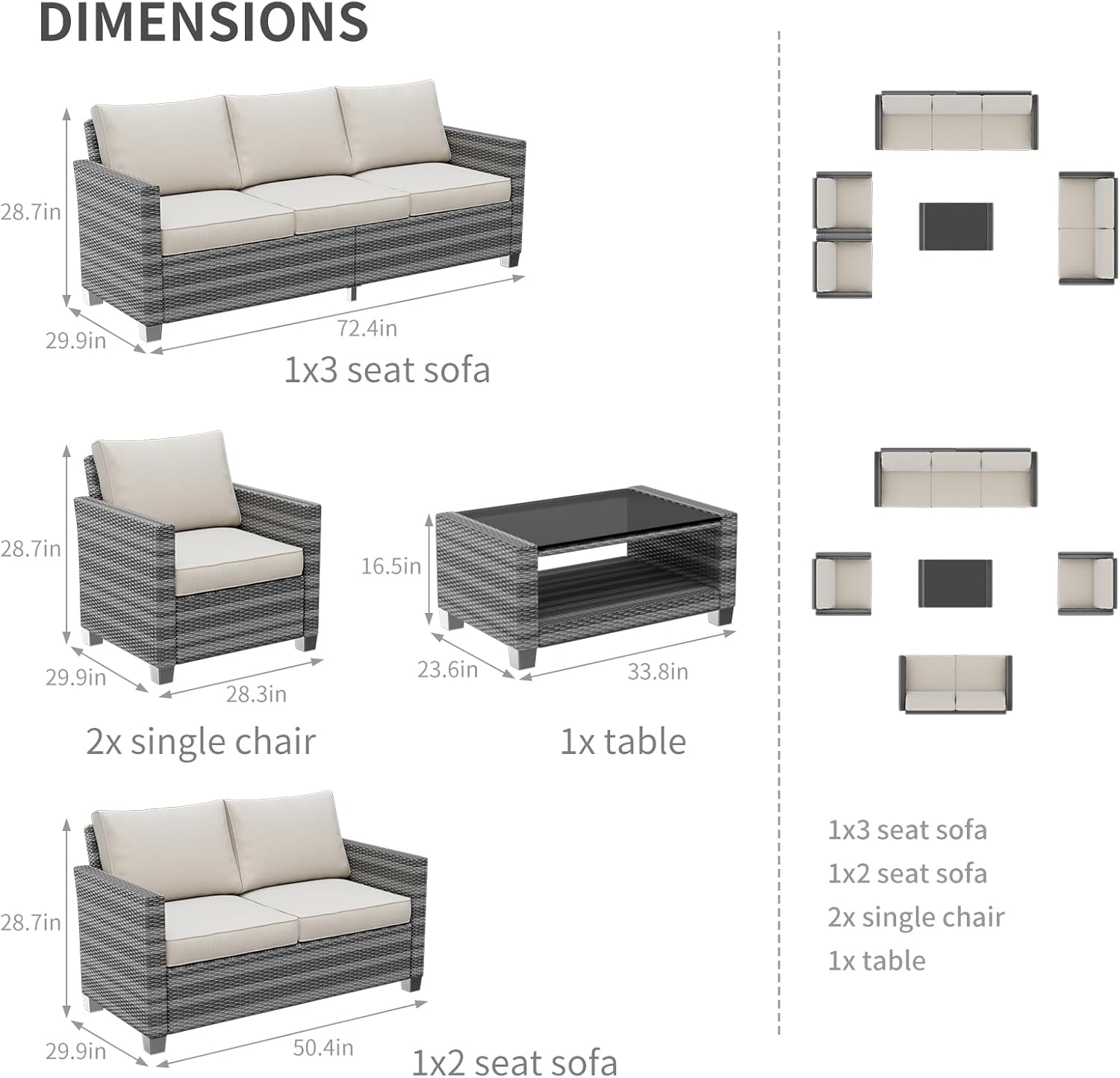 Qeetex LHF-DYQ-PHO-12OC7BEN Patio-Dining-Sets - View #5
