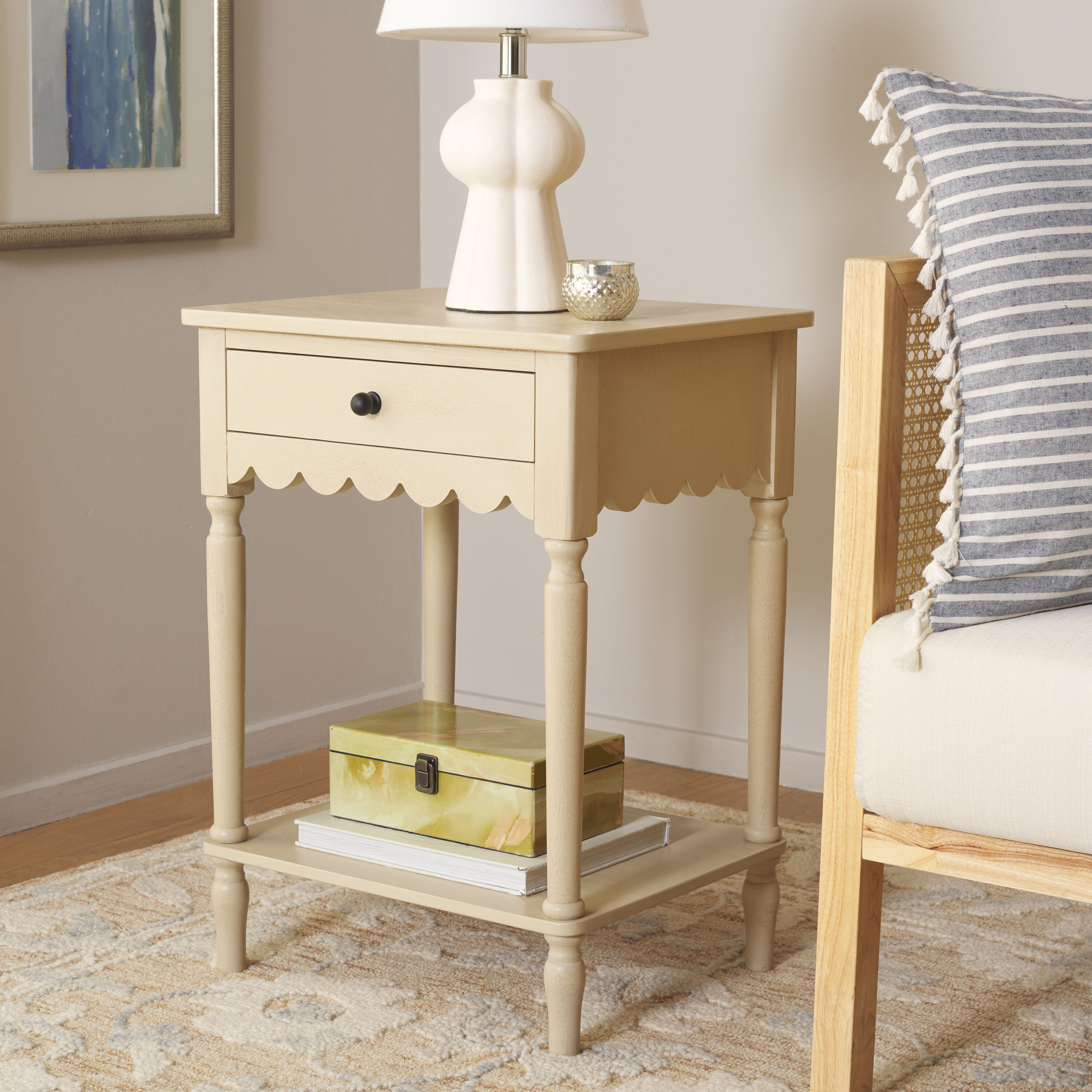 Safavieh ACC5724A Casual Pine Accent Table Set with Storage
