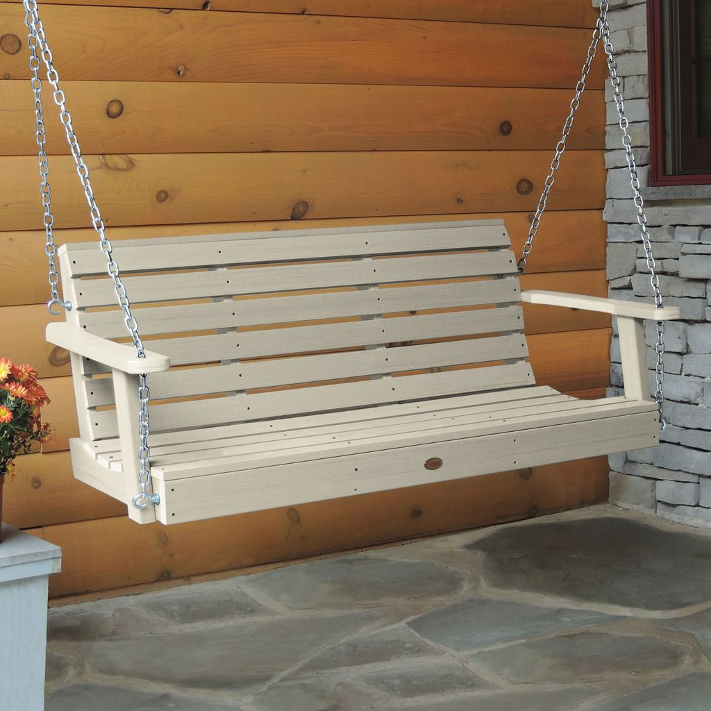 highwood AD-PORW1-WAE The Weatherly 3 -person Whitewash Recycled plastic Outdoor Swing