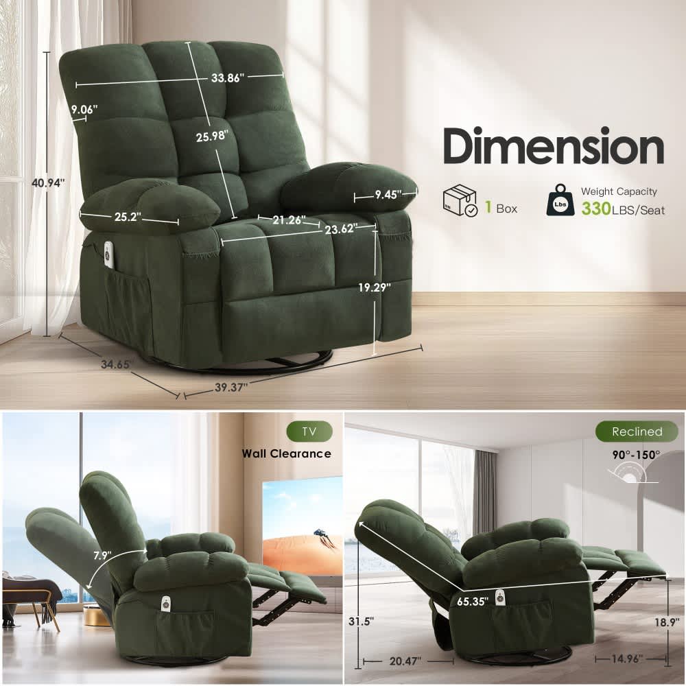 Coolbibila ANNA-RECLINER-GREEN chairs - View #3