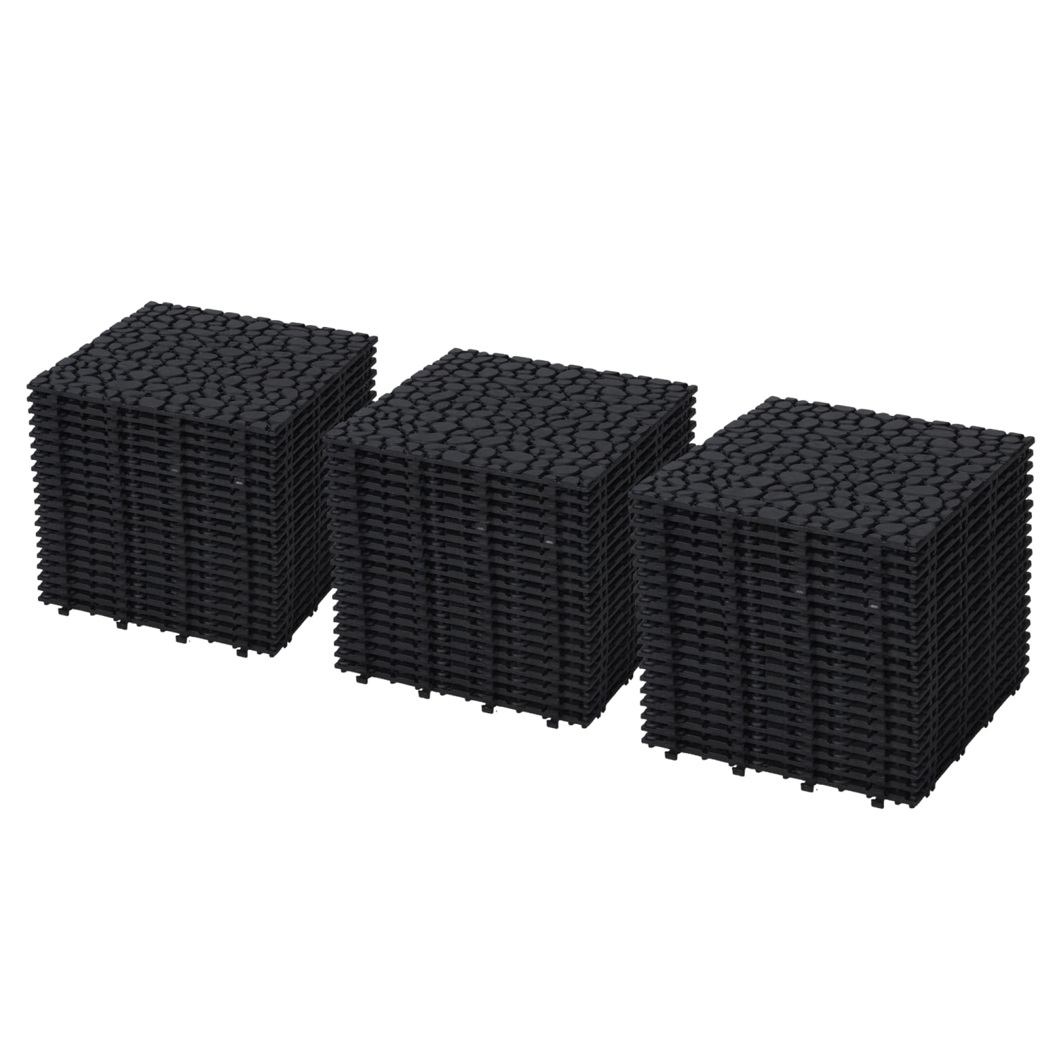 Streamdale Furniture Streamdale Black Interlocking Deck Tiles (60-Pack) #W2391P189616