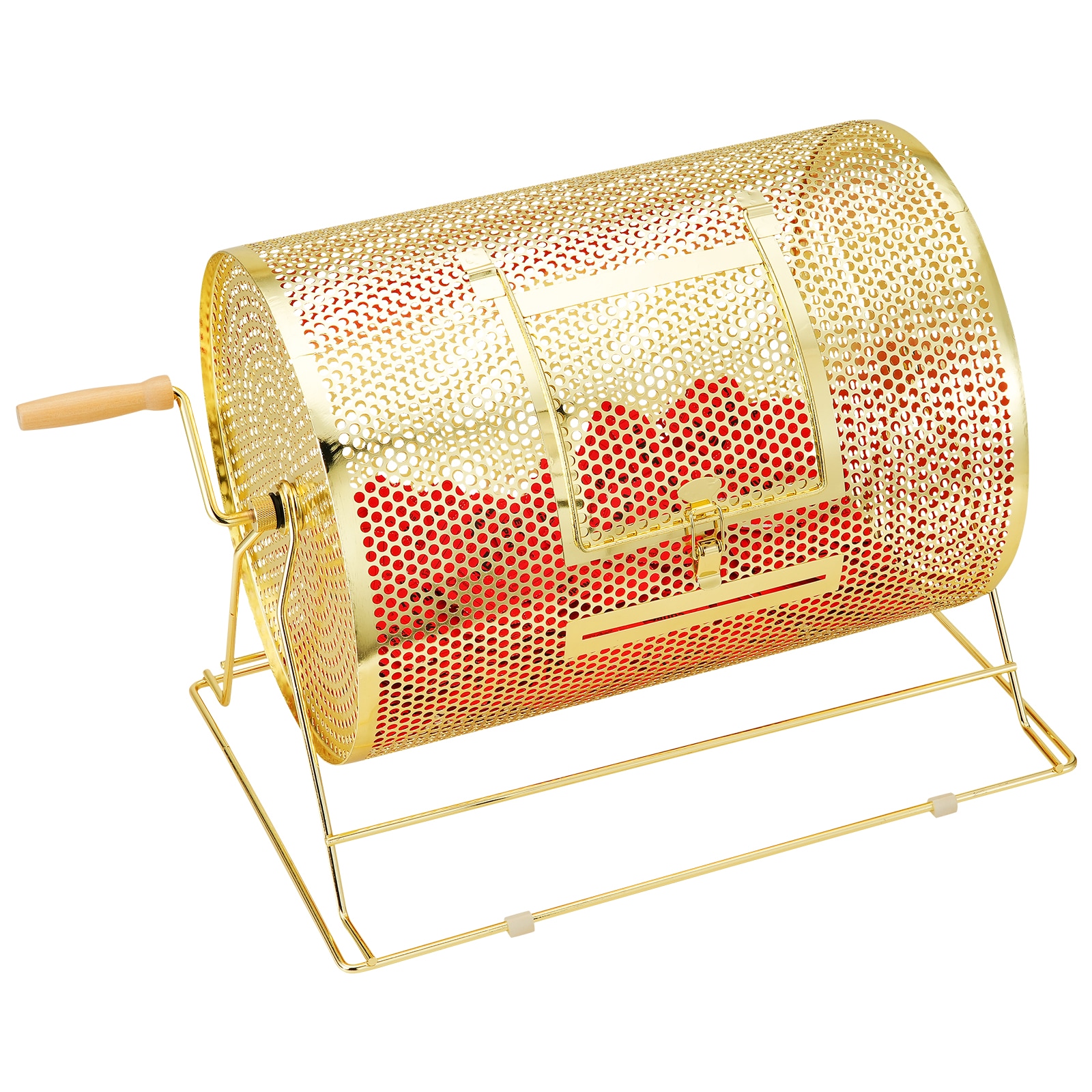 GIVIMO 16.1-in Metal Raffle Drum Spinning Ticket Cage with Wood Handle ...