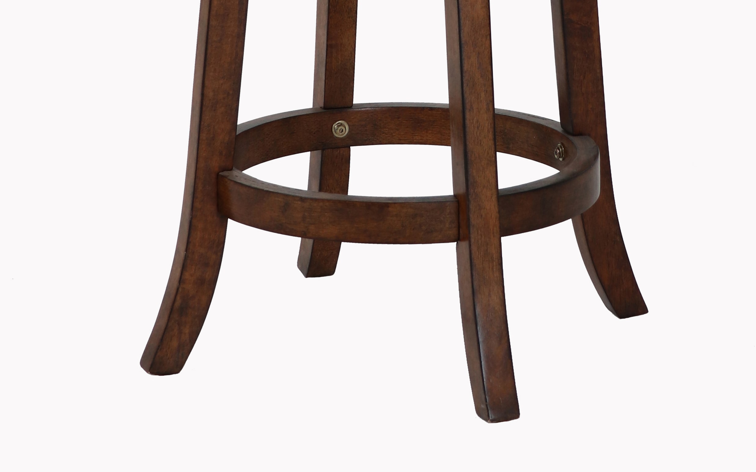 Aberdeen Dark Brown Wood Swivel Bar Stool with Fabric Seat