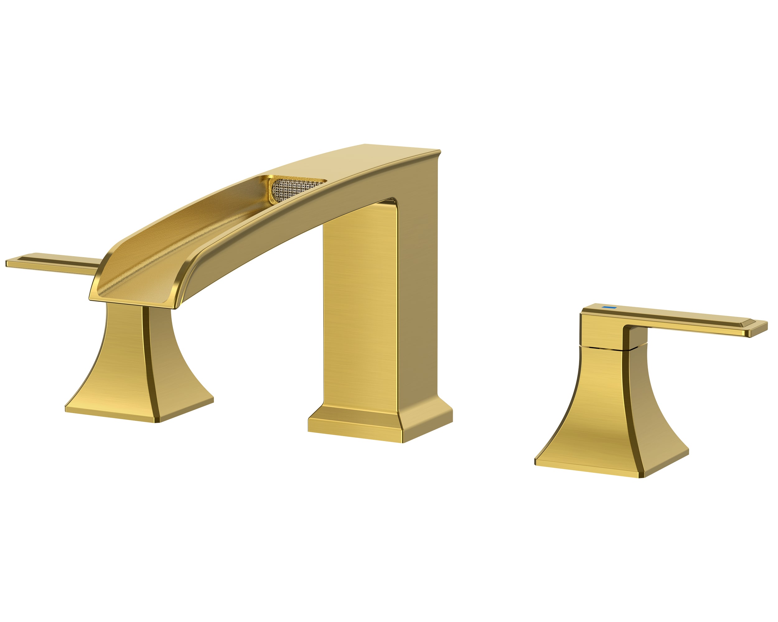 Forious Max FORIOUS Gold 2-handle Deck-mount Roman High-arc Bathtub Faucet