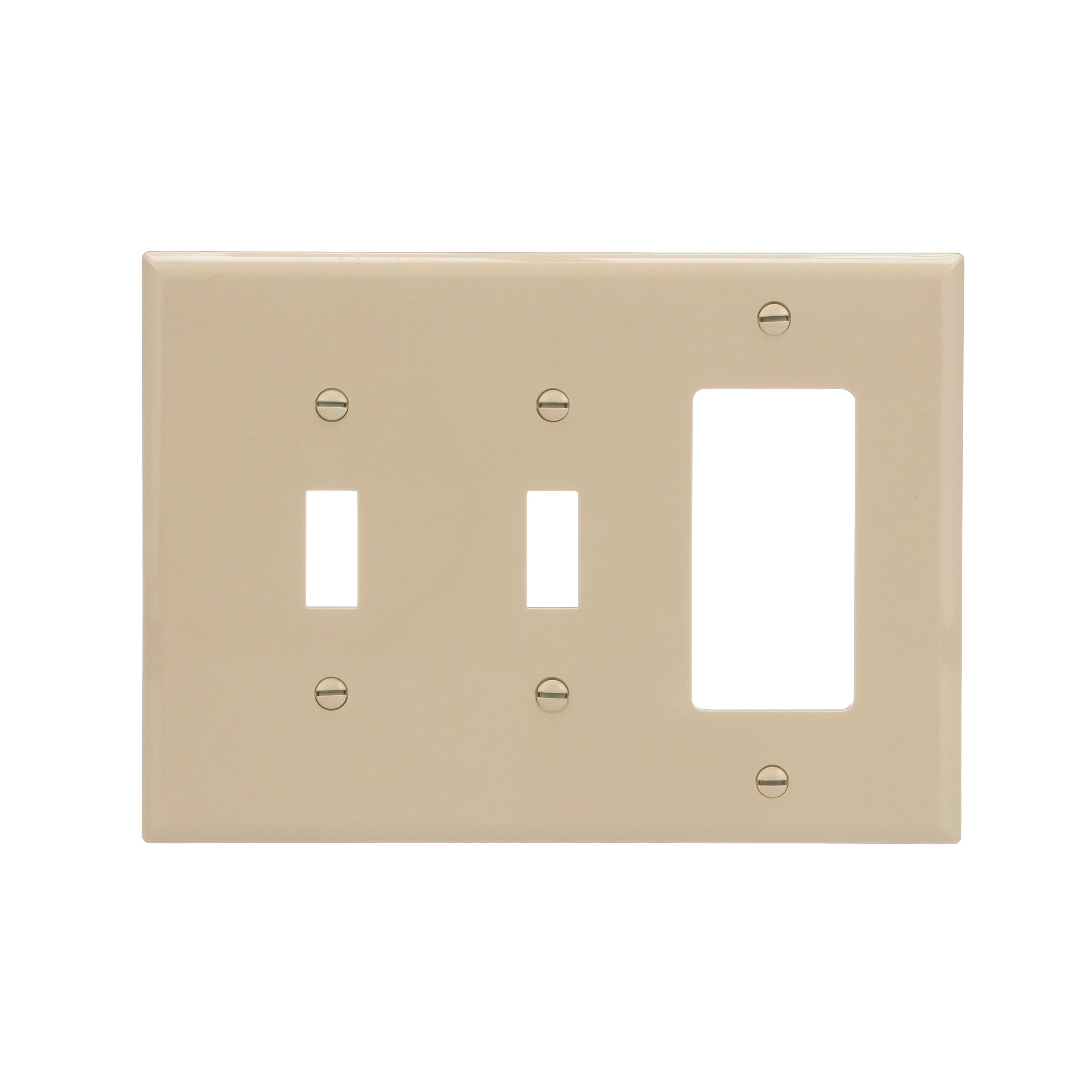 Eaton PJ226V-F-LW 3 -Gang Midsize Size Ivory Polycarbonate Indoor Toggle/Decorator Wall Plate