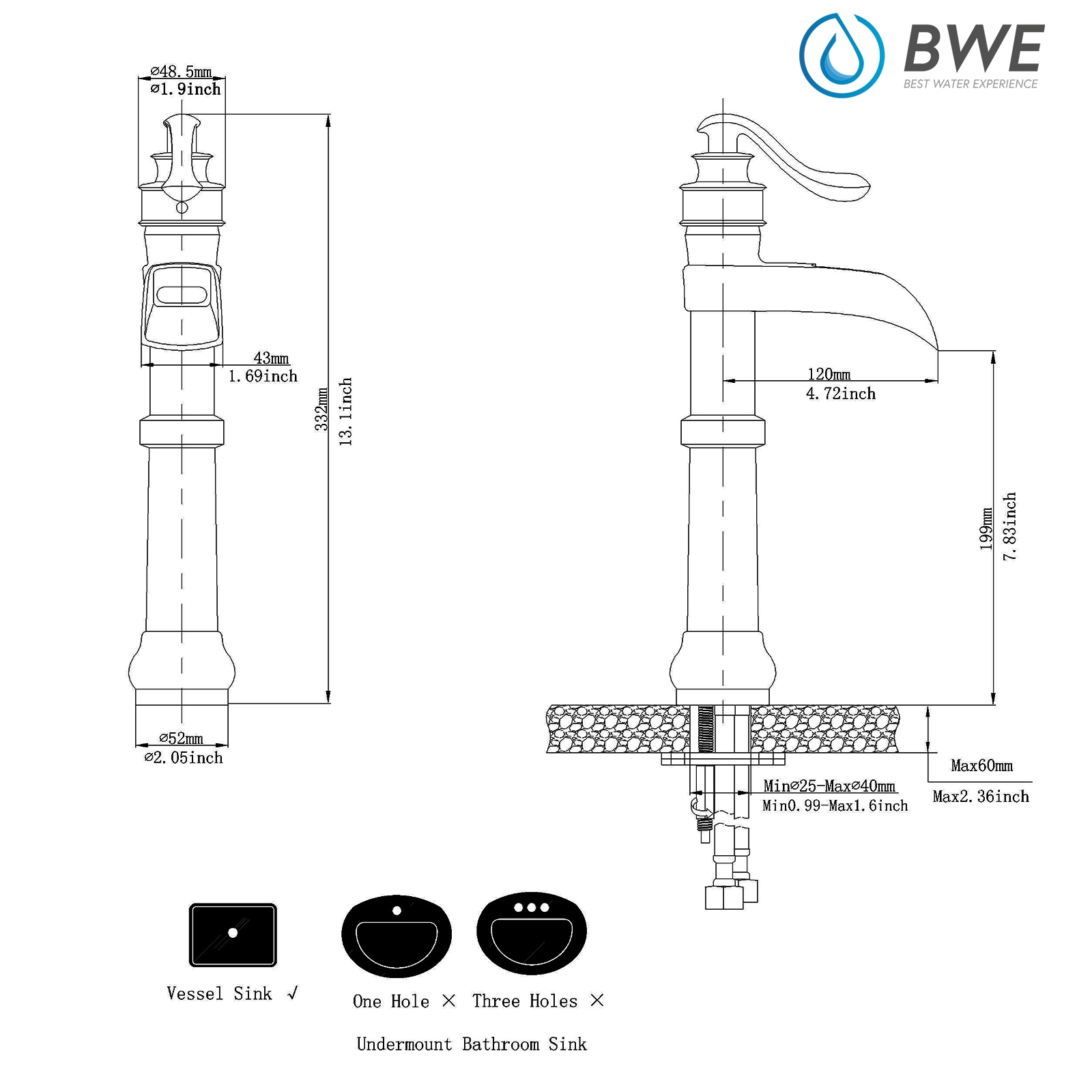 BWE A-96558H-C Lavatory-Faucets - View #9