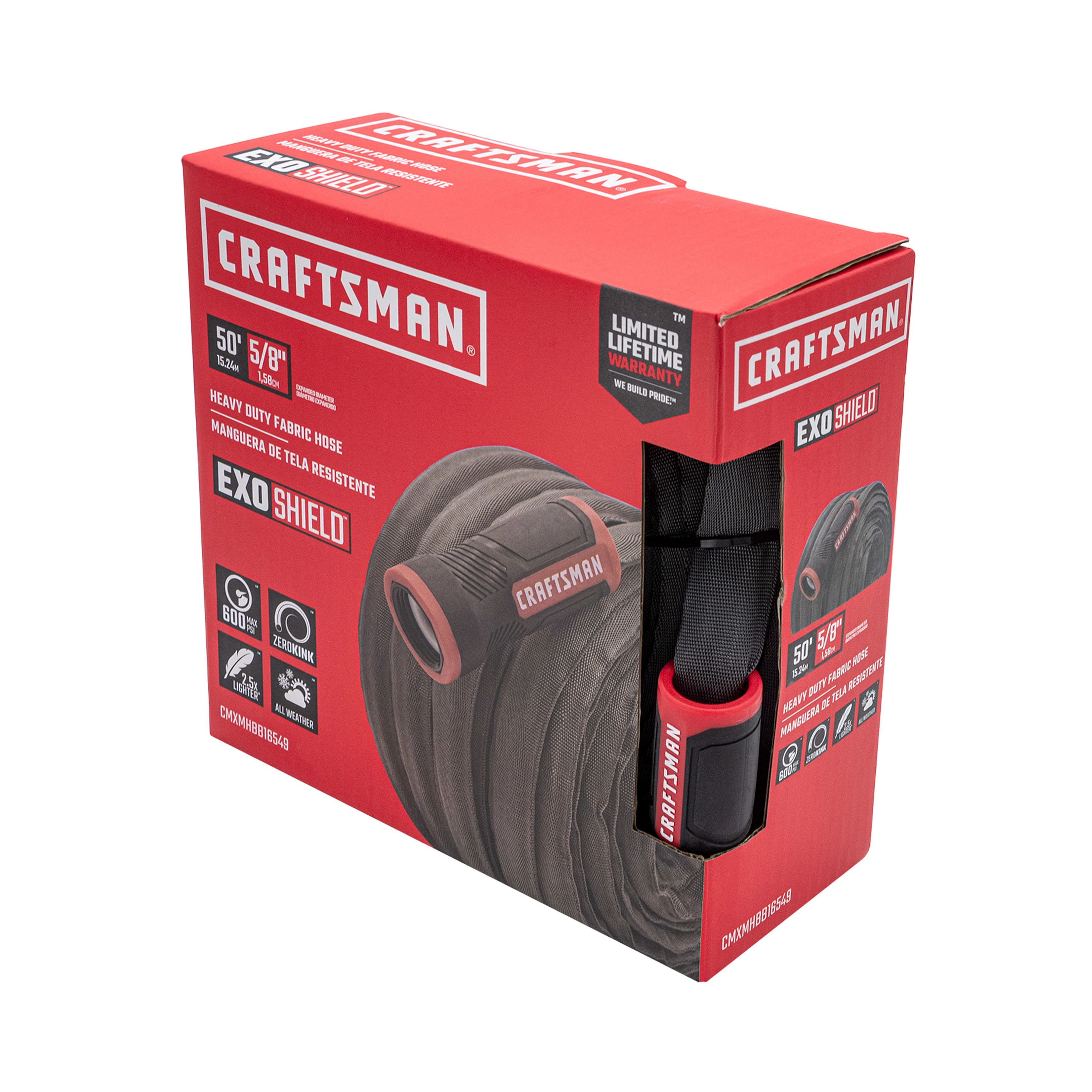 CRAFTSMAN CMXMHBB16549 Garden Hose 5/8-in x 50-ft Heavy -Duty Kink Free Woven Black Hose