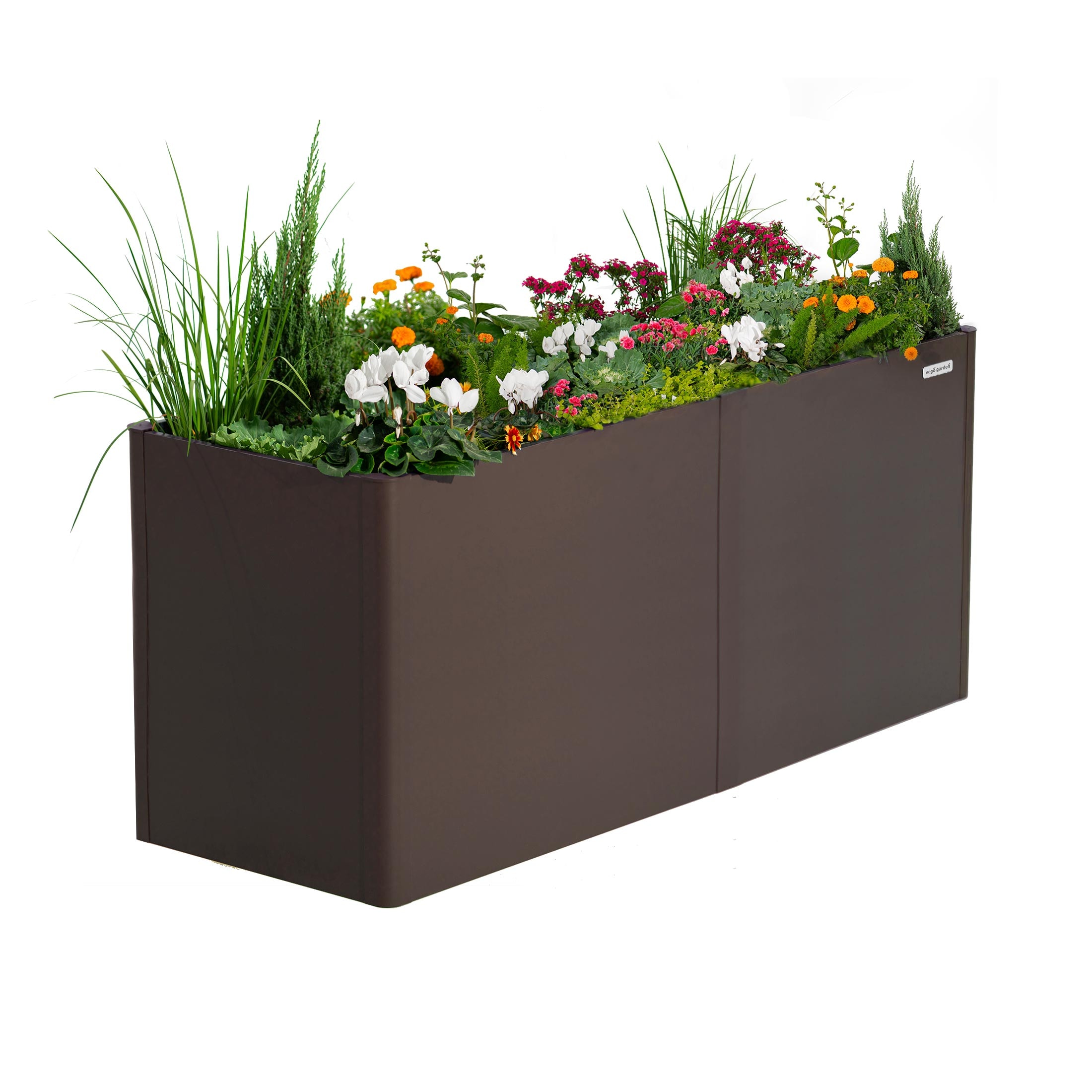 Vego Garden VBMT2783BR 42-cu ft 27-in W x 83-in L x 32-in H Umber Brown Galvanized Metal Raised Garden Bed