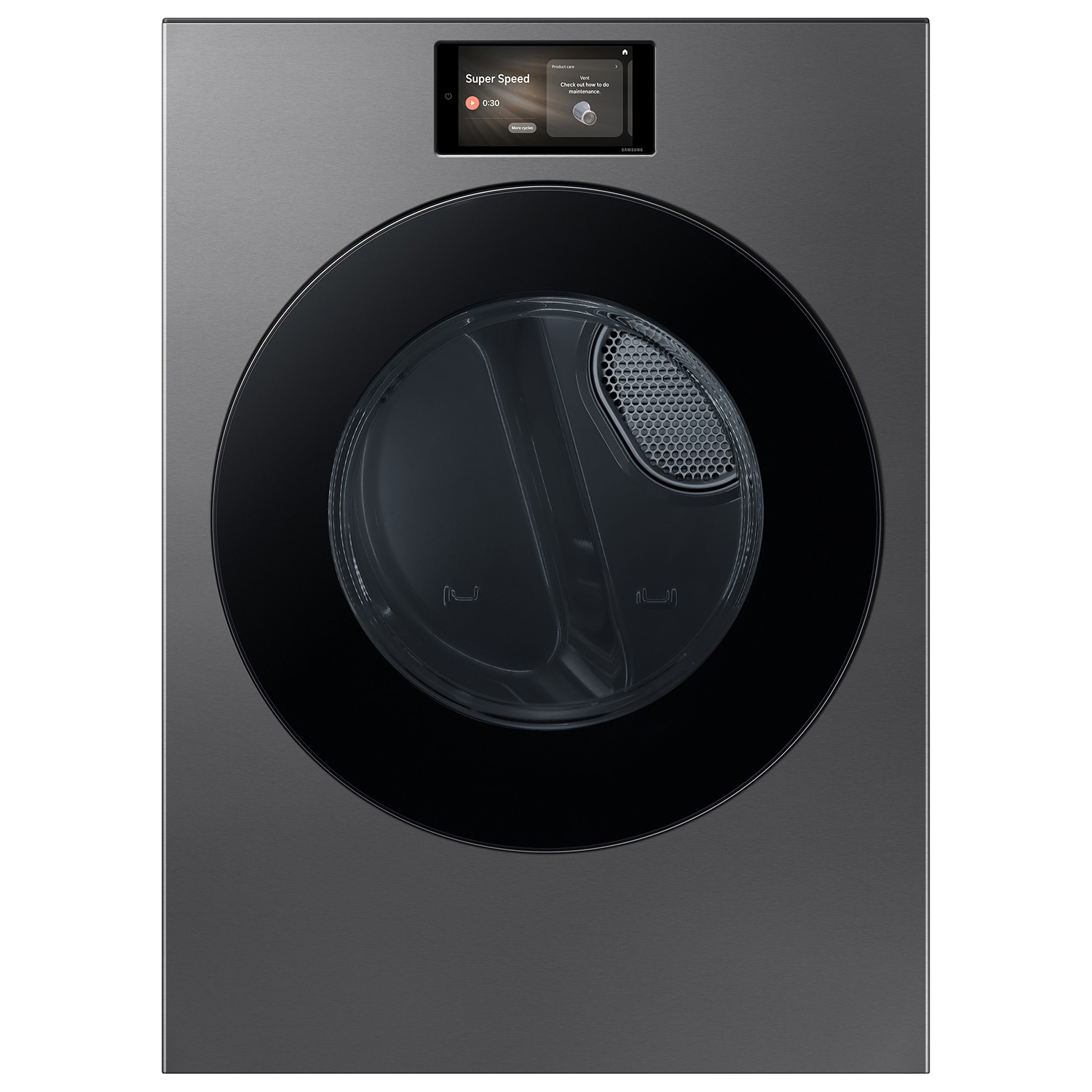 Samsung DV90F53AGS Bespoke Large Stackable Steam Cycle Ventless Gas Dryer ( Dark Steel ) Energy Star Certified
