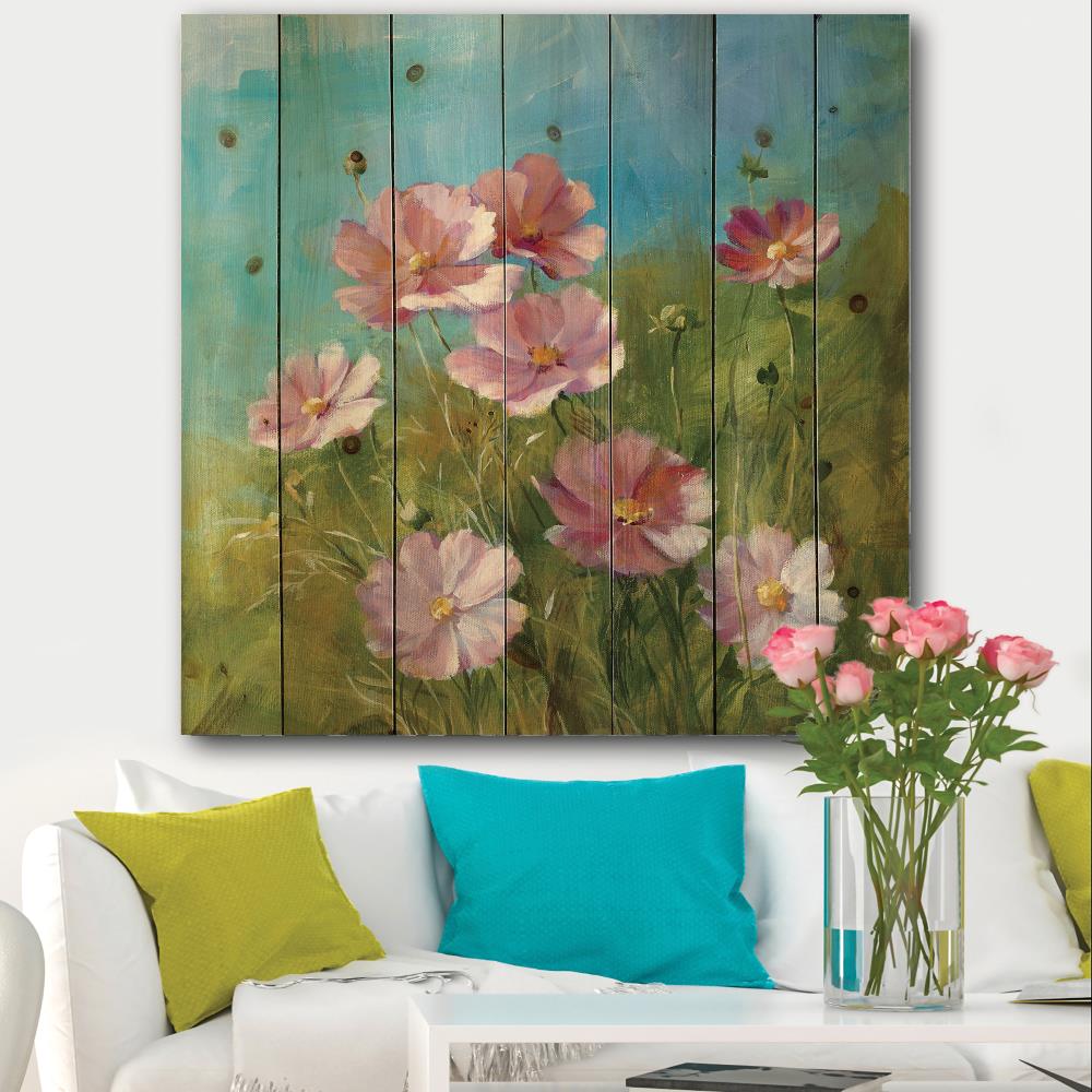 Designart 46-in H x 46-in W Floral Wood Print in the Wall Art ...