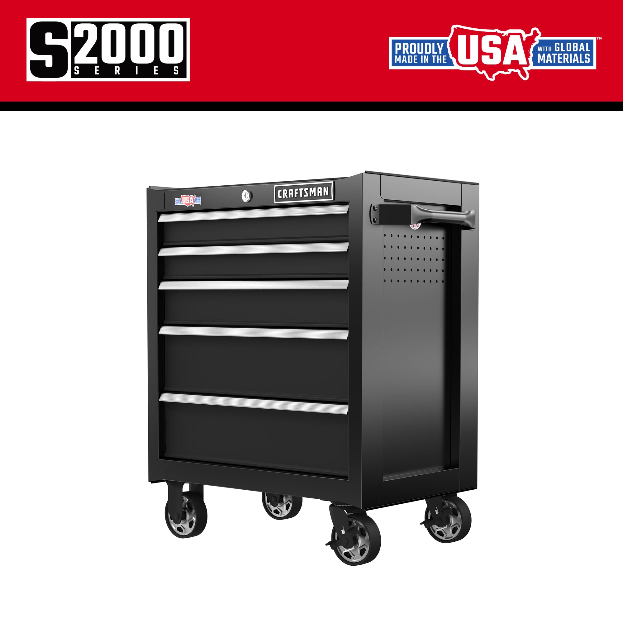 CRAFTSMAN 2000 Series 26.5-in W x 34-in H 5-Drawer Steel Rolling Tool Cabinet (Black) CMST98264BK Sansujyuku sansujyuku.com