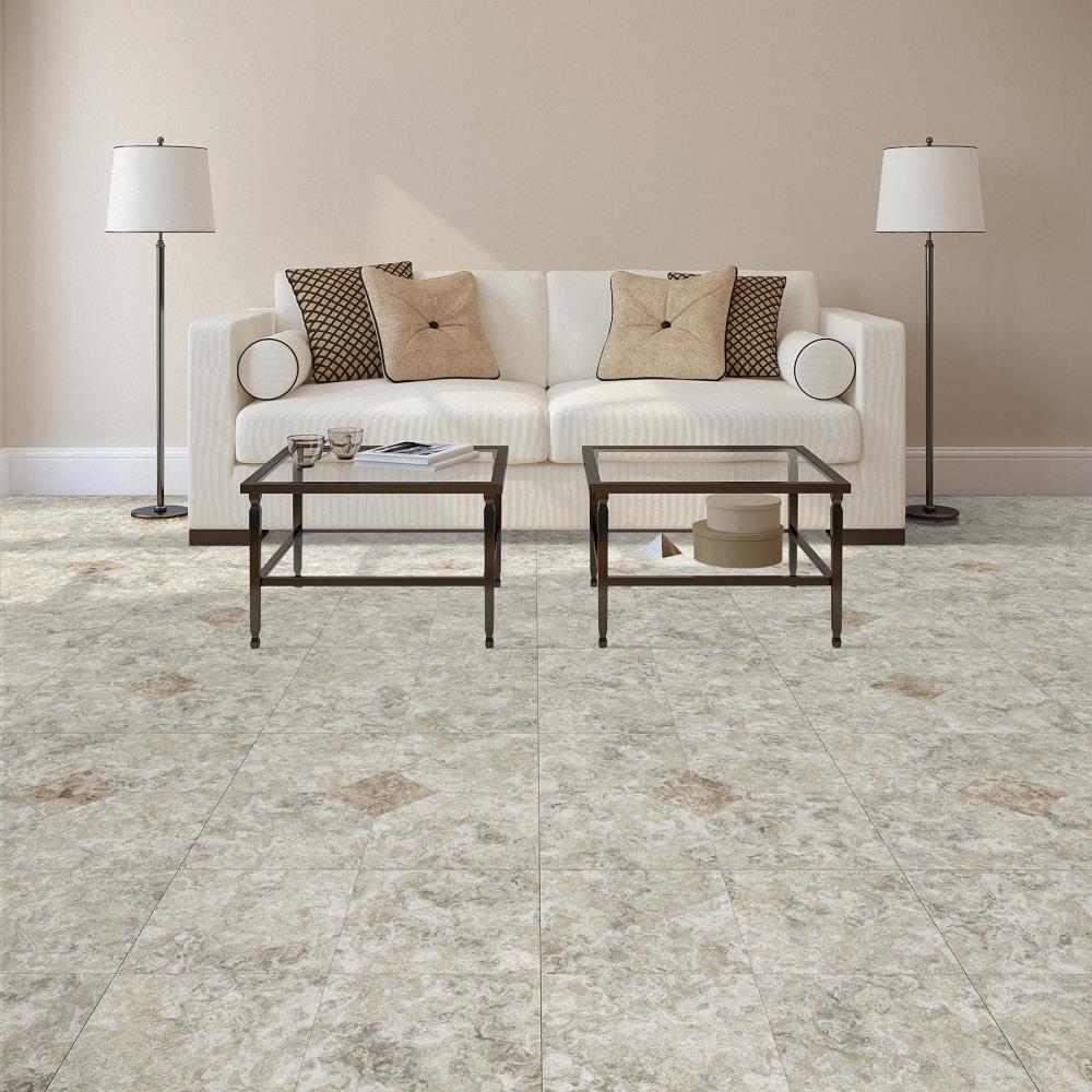 Perfection Floor Tile Breccia Blanco/Satin Off-white Patterned Look 0. ...