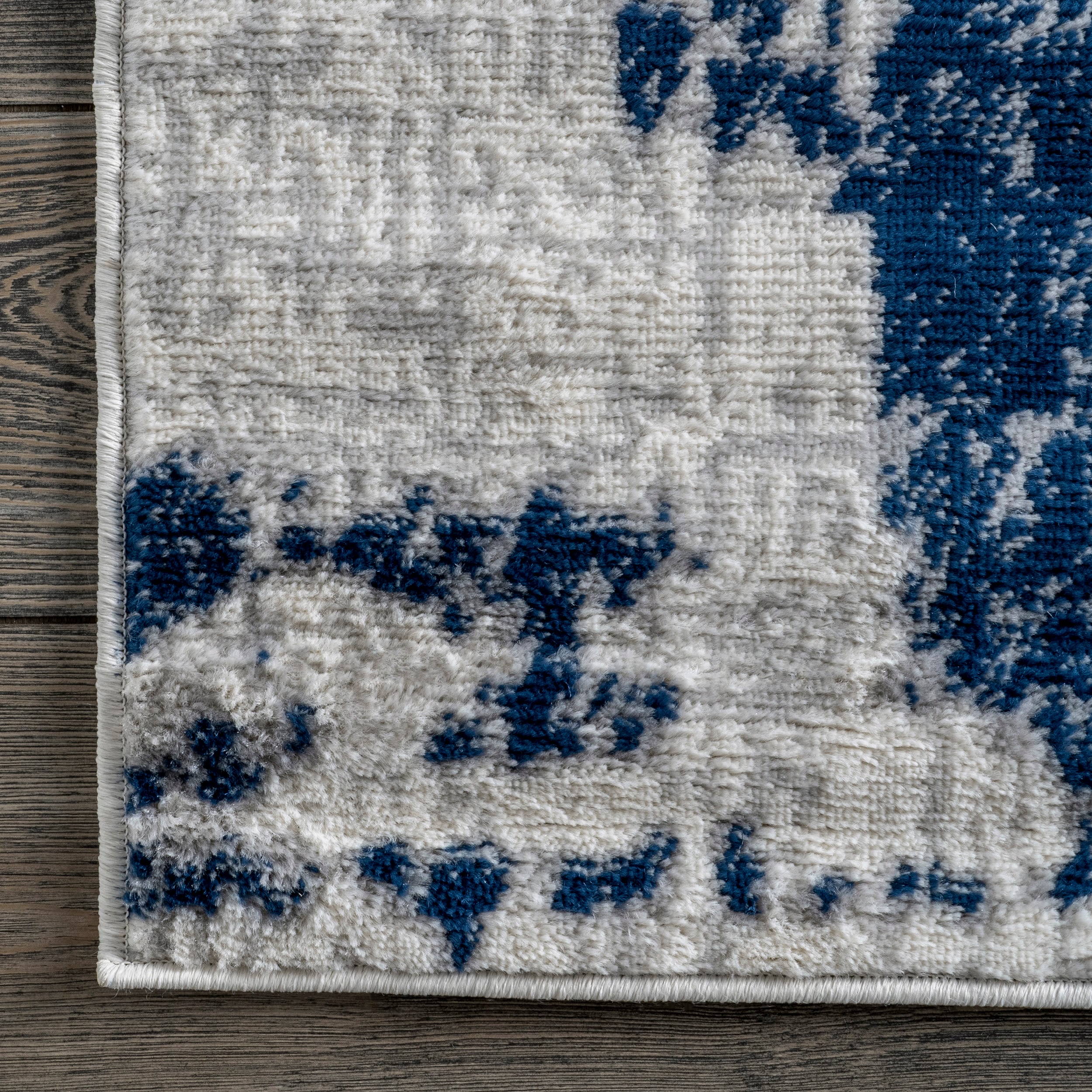 Madalynn Abstract Blue Synthetic 4' x 6' Area Rug