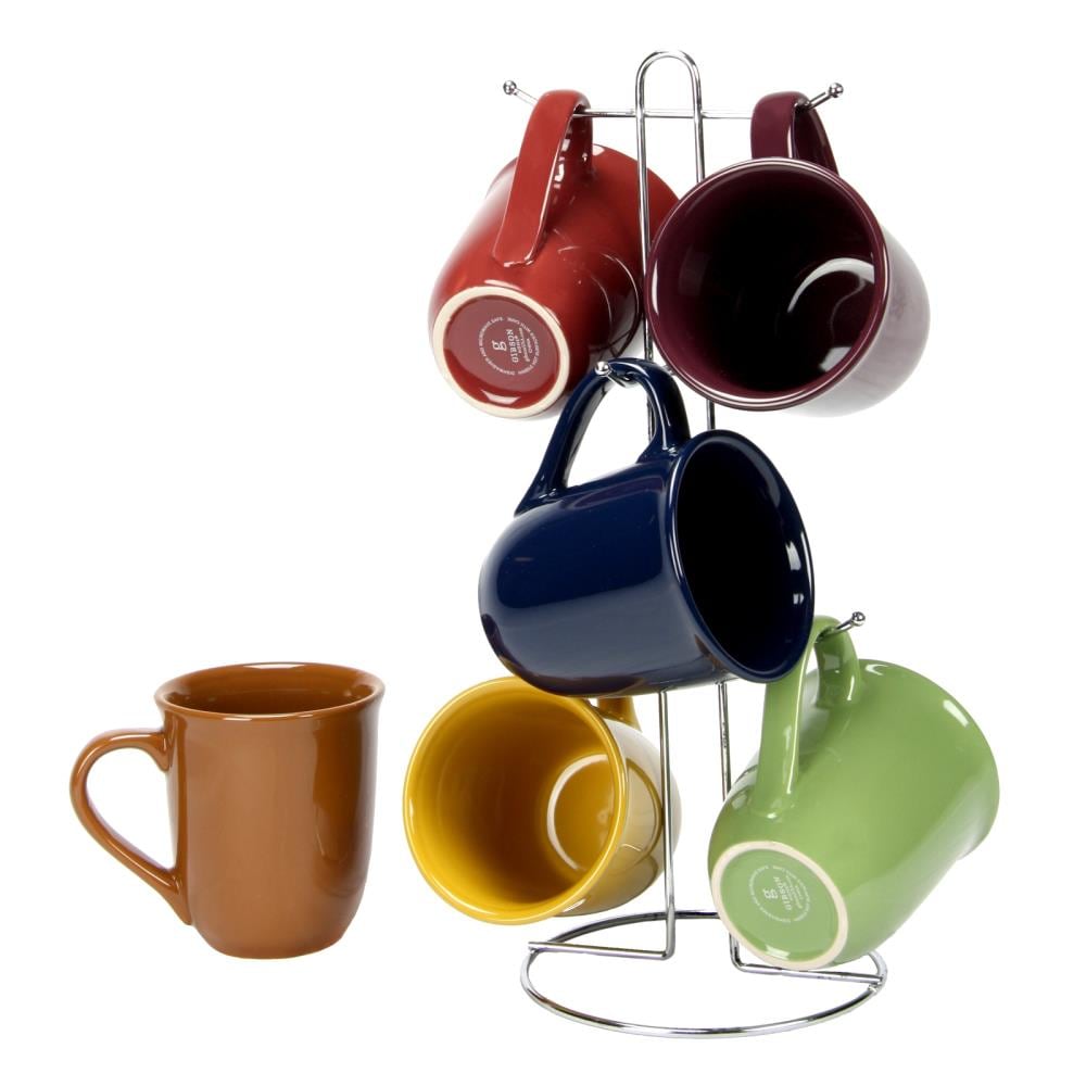 Gibson Home Soho Cafe 4 Piece 20 oz. Stoneware Beverage Mug Set in Assorted Colors