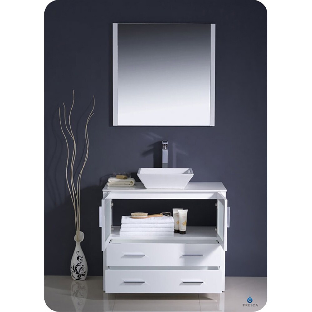 White Engineered Wood Freestanding Modern Bathroom Vanity Base