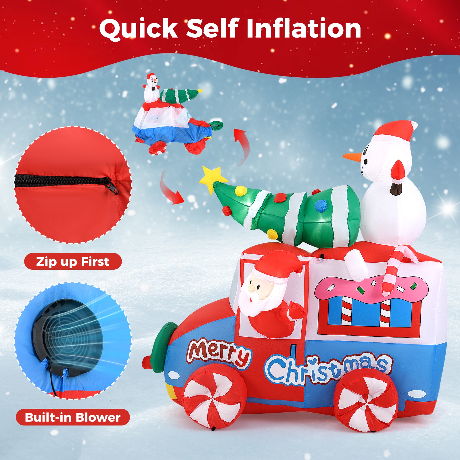 WELLFOR HYG24013US Christmas-Inflatables - View #5