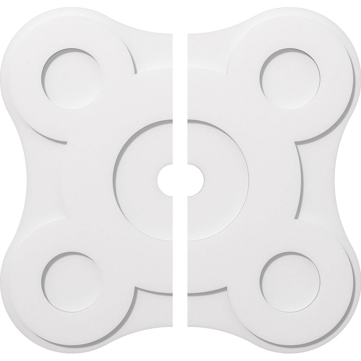 Ekena Millwork CMP32LA2-03000 Luna 32-in W x 32-in L Contemporary White PVC Split Ceiling Medallion