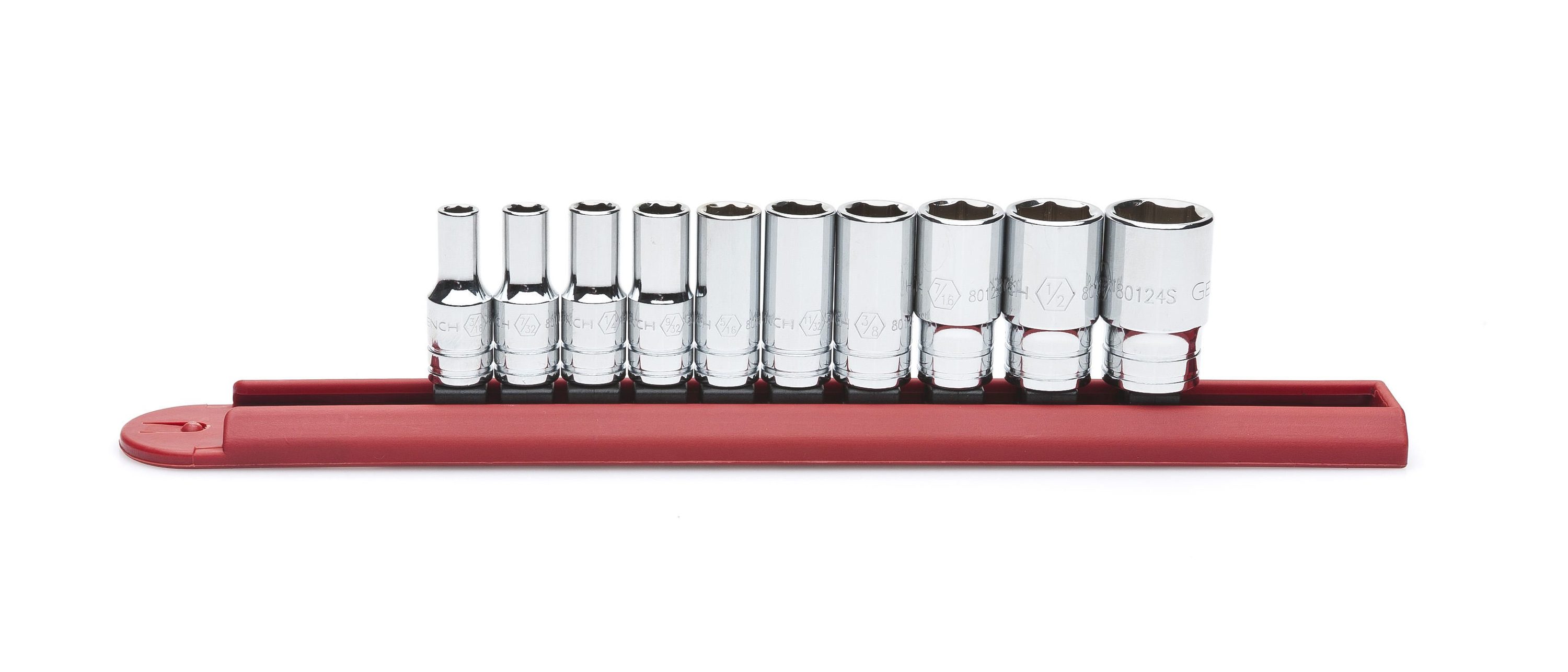 GEARWRENCH 80305S 10-Piece Standard (SAE) 1/4-in Drive 6-point Set Intermediate Socket Set