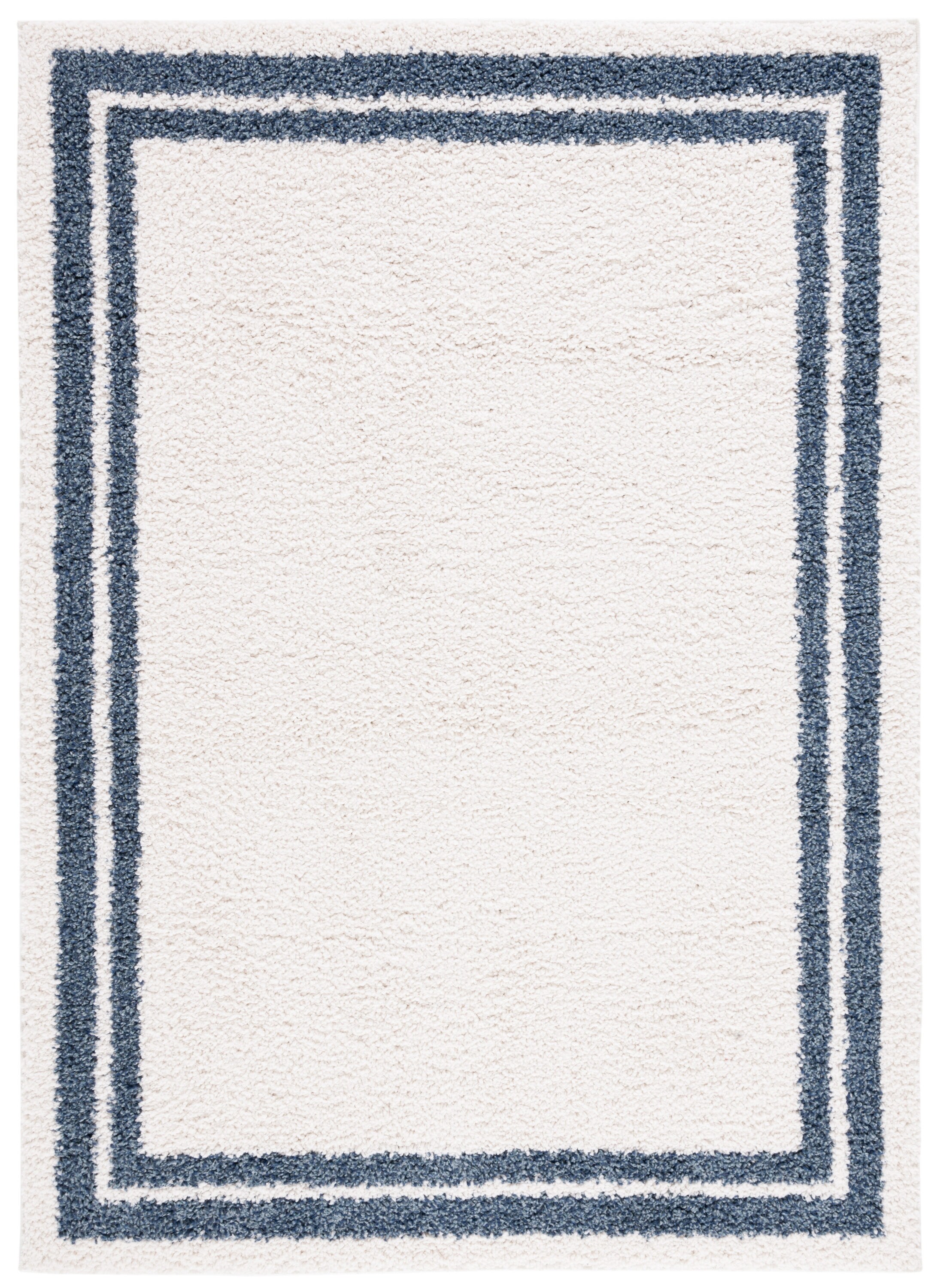 Safavieh CLC100A-8 8 x 10 (ft) Loomed Ivory/Blue Rectangular Indoor Border Mid-Century Modern Area rug