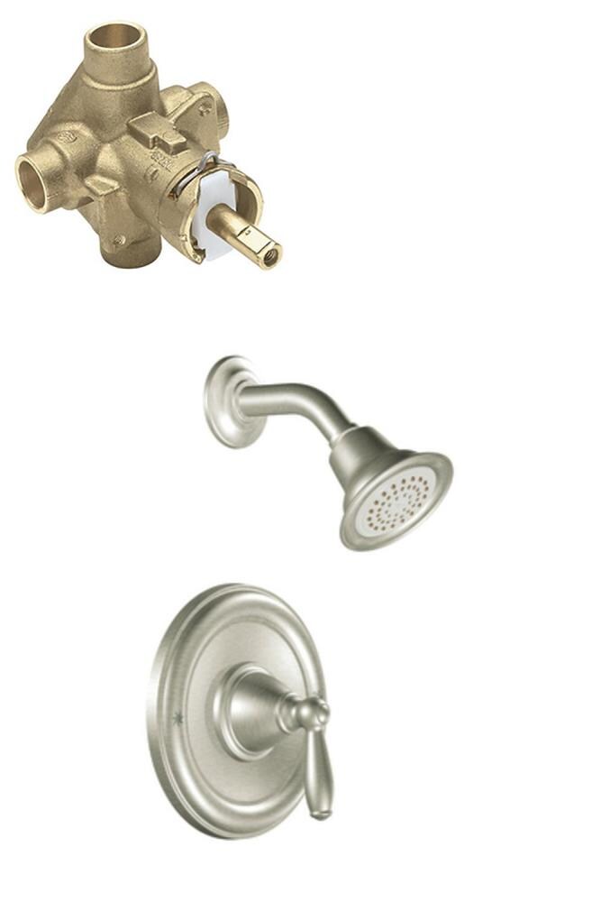 Moen Brantford Brushed Nickel 1 Handle Single Function Round Shower   09893113 