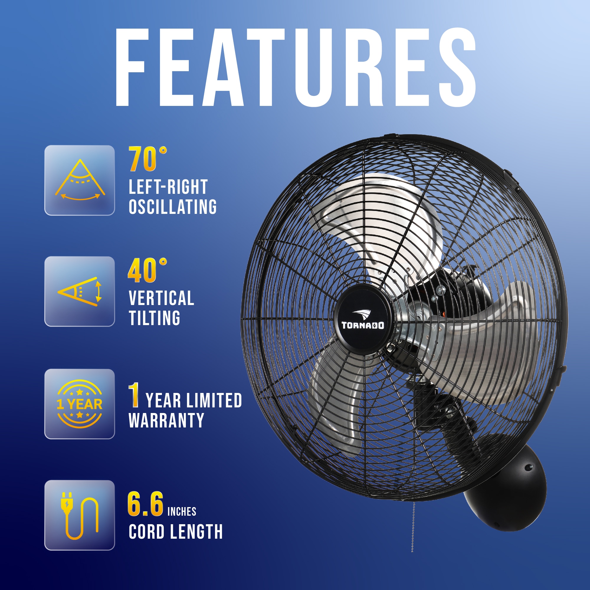 Black & Decker FW1610 16-inch Wall Fan, 220V (Non-USA Compliant)