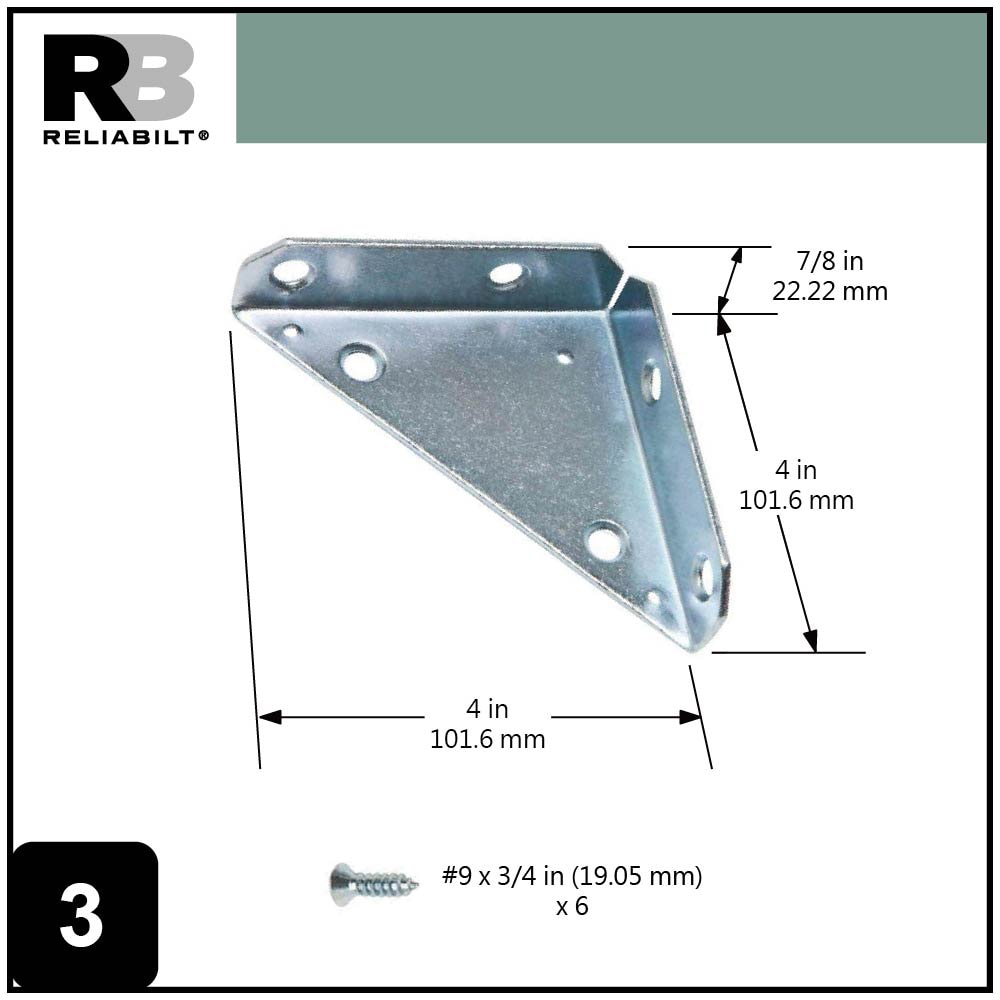 RELIABILT 22492ZCBLG Mending-Plates-Brackets-Braces - View #4