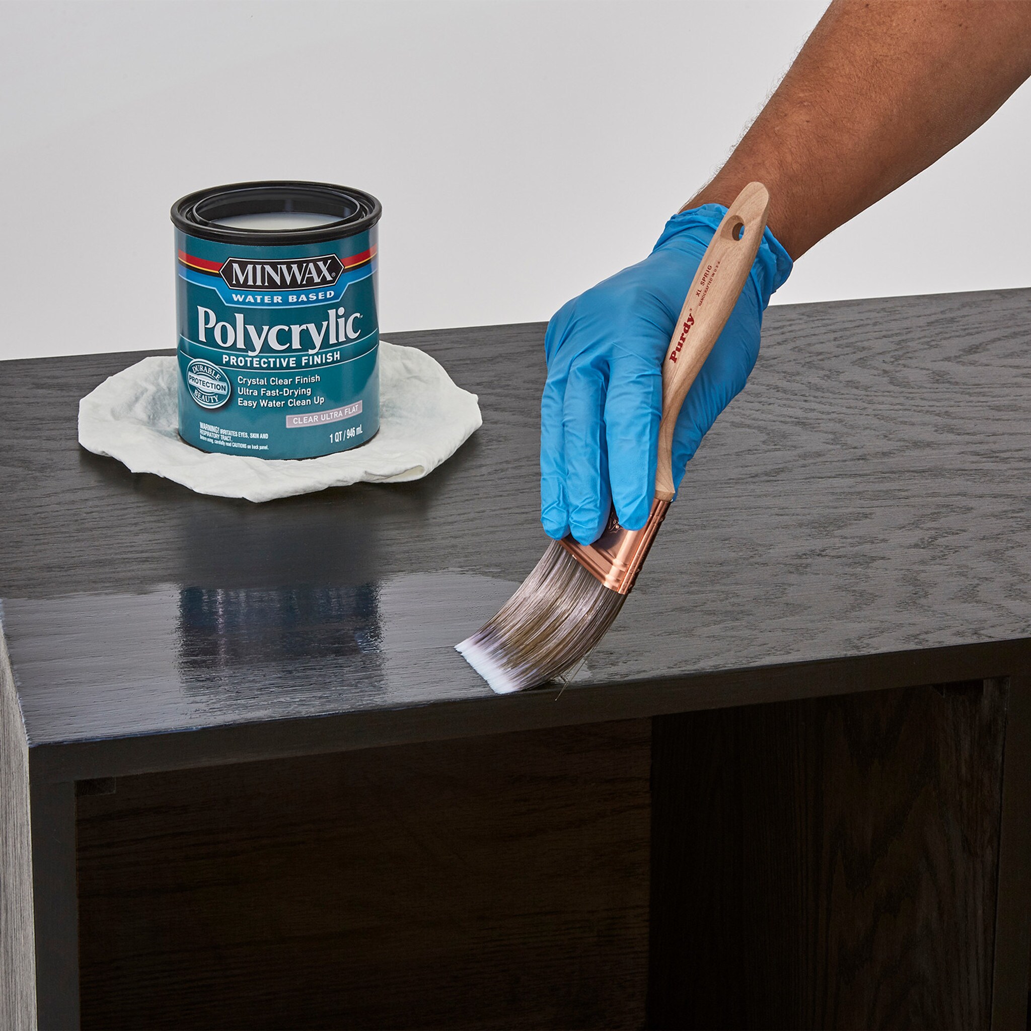 Minwax Polycrylic Clear Gloss Water-Based Polyurethane (1-Quart) in the ...