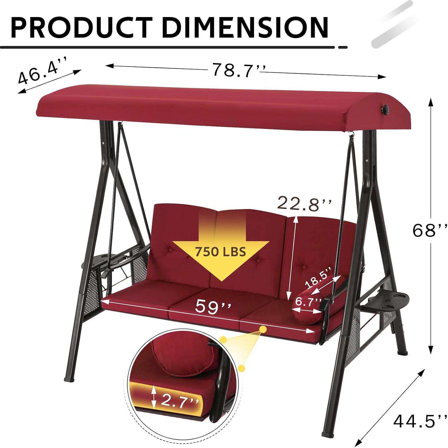 AECOJOY 19032RD-LS02 Swing-Gliders - View #4