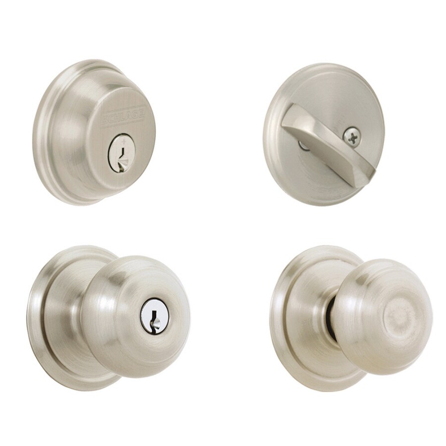 Schlage Georgian Satin Nickel Keyed Entry Door Handleset